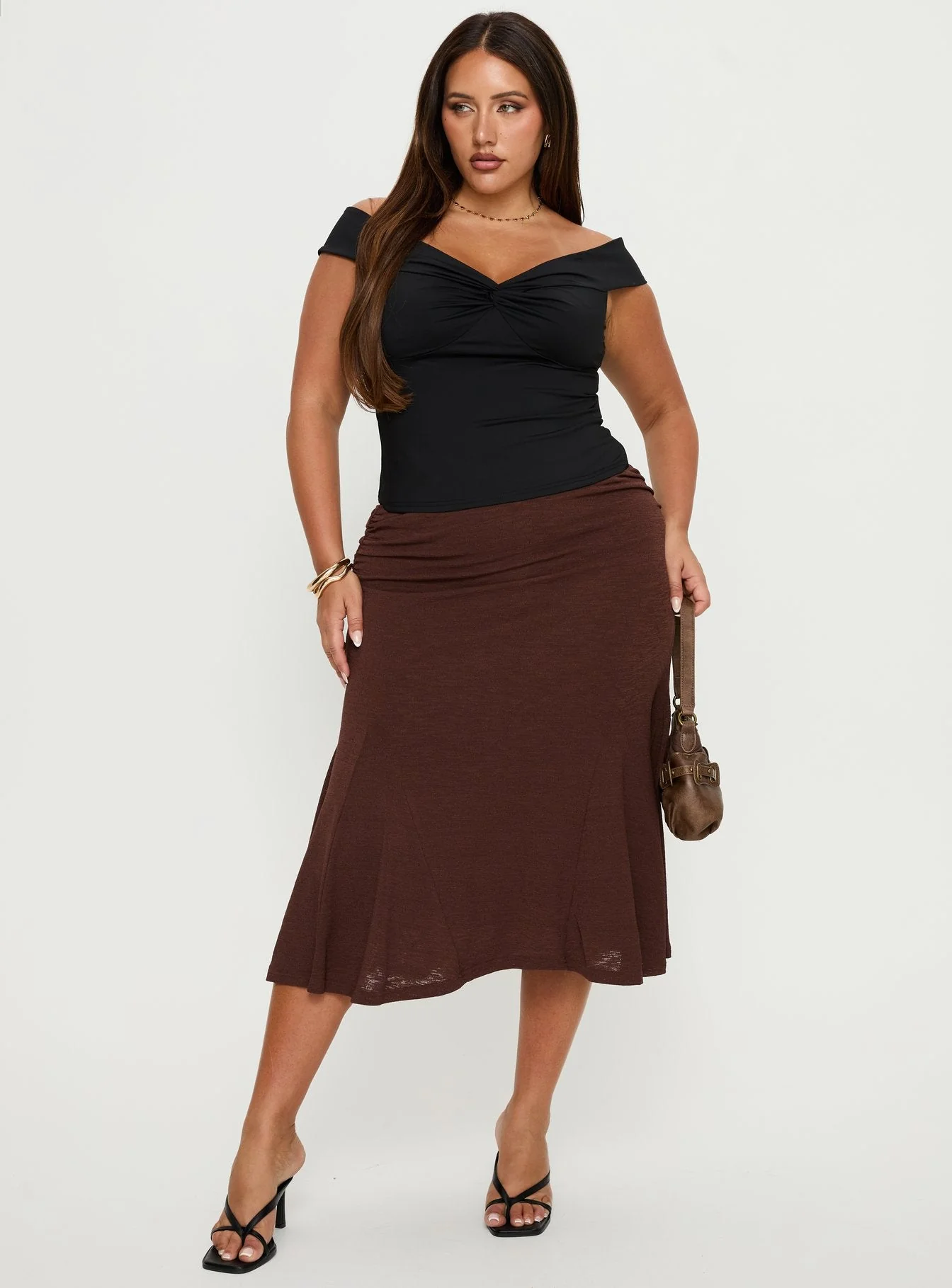 Maxeina Off Shoulder Twist Top Black Curve - Image 3