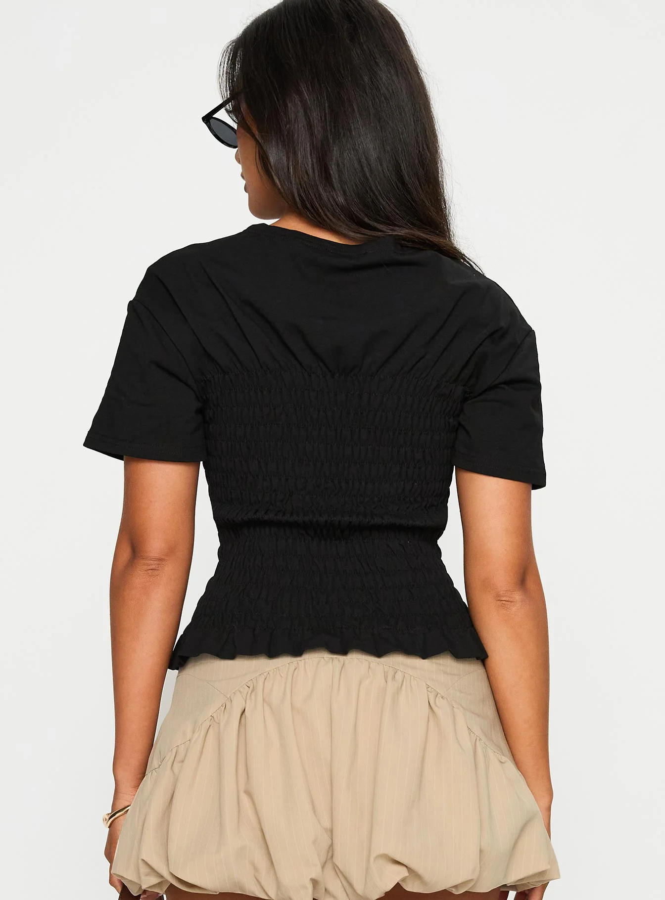 Maybe Tomorrow Ruched Top Black - Image 5