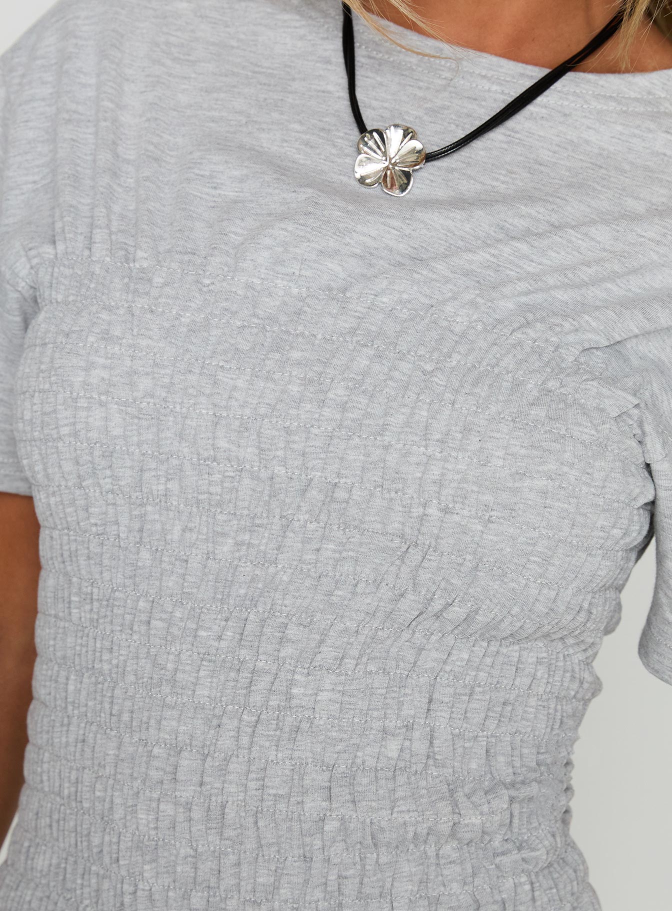 Maybe Tomorrow Ruched Top Grey - Image 6