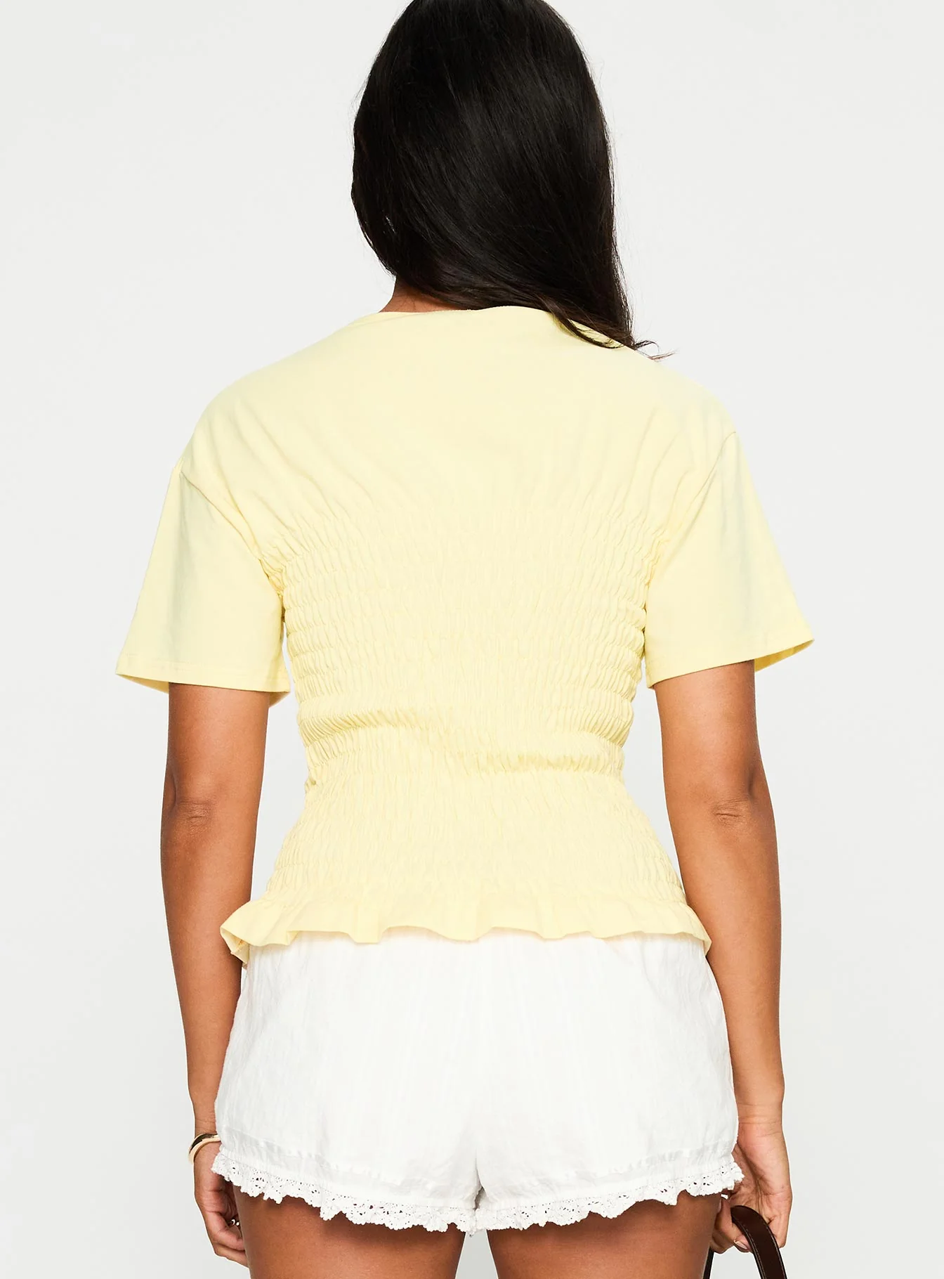 Maybe Tomorrow Ruched Top Lemon - Image 5