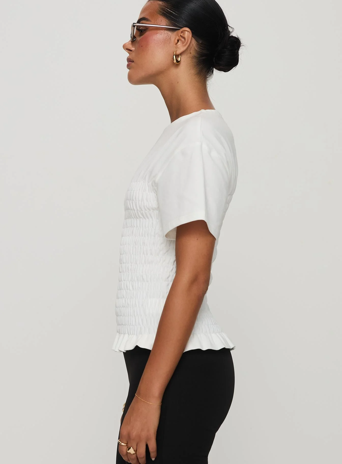 Maybe Tomorrow Ruched Top White - Image 4
