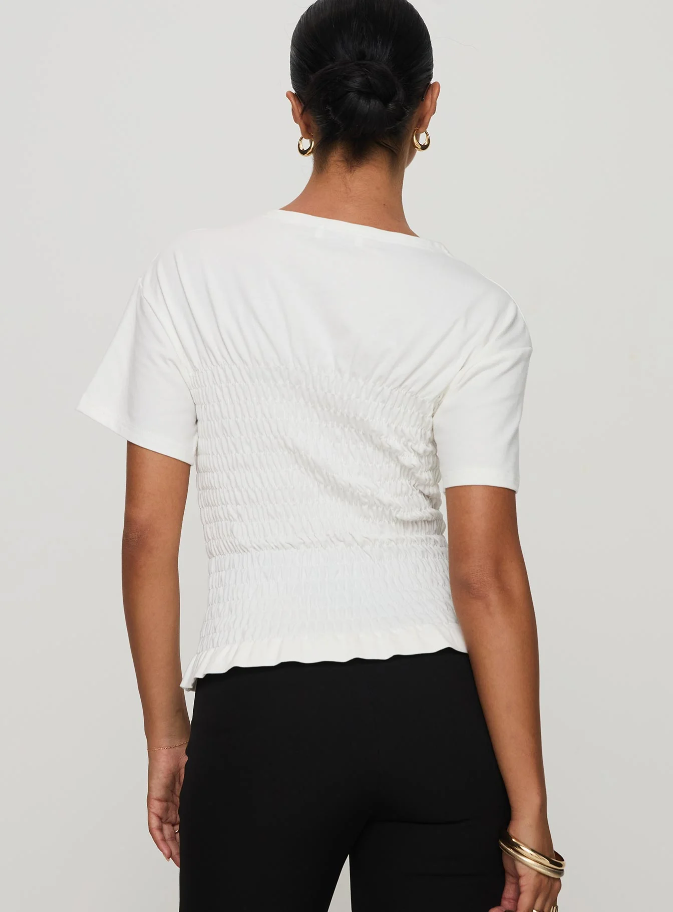 Maybe Tomorrow Ruched Top White - Image 5
