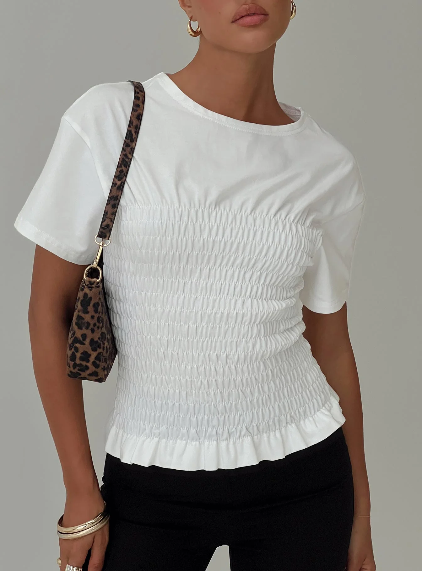 Maybe Tomorrow Ruched Top White - Image 7