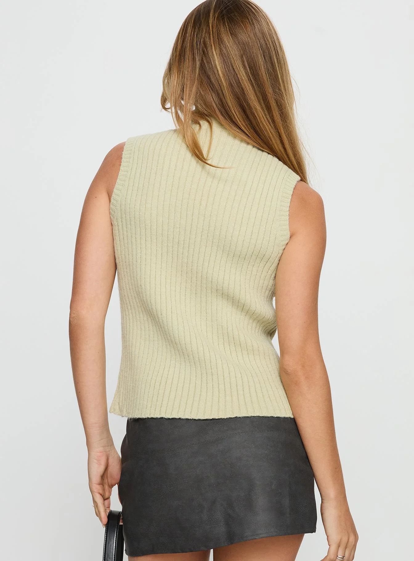 Mayleen Sleeveless High Neck Top Sage - Image 5