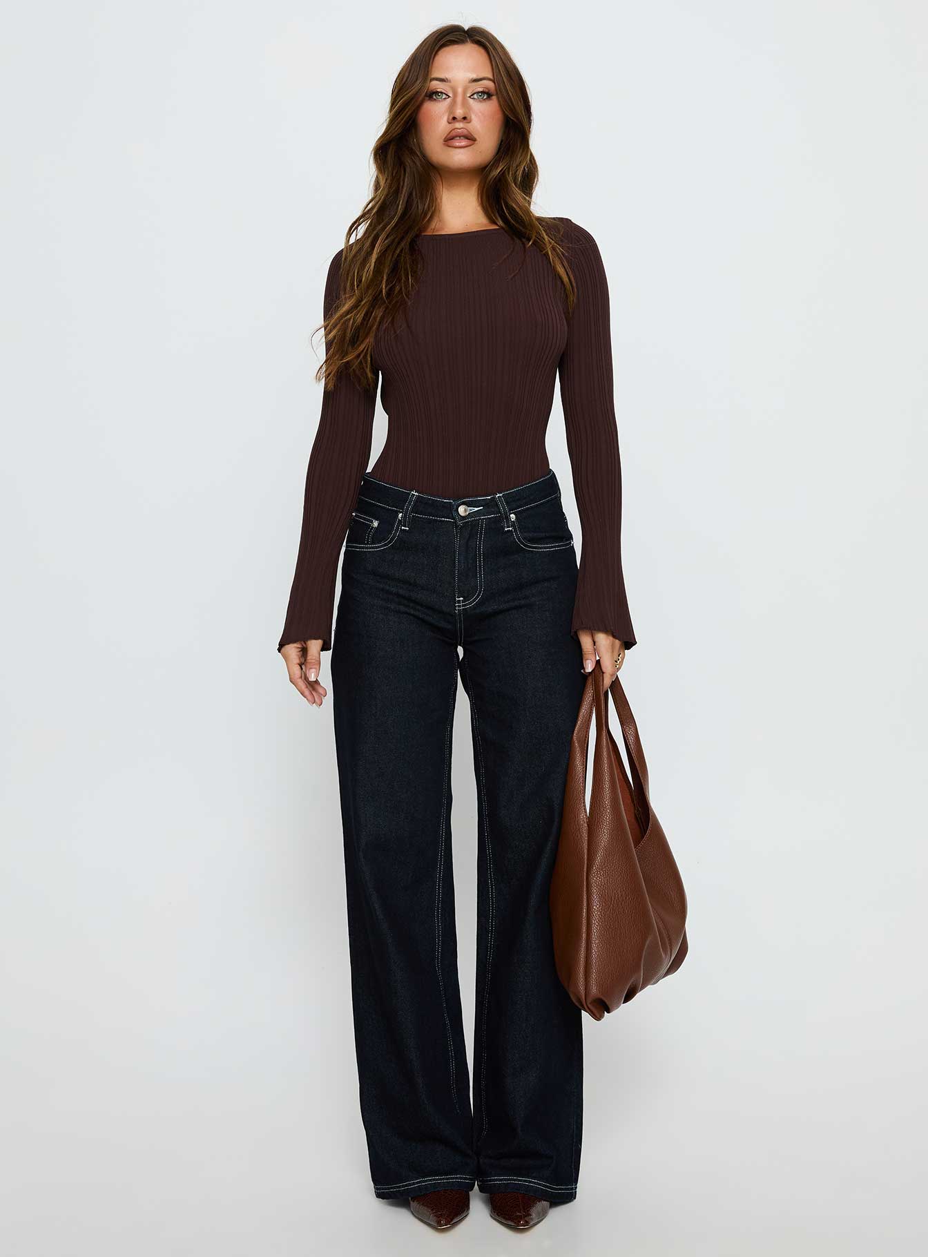 Mayok Long Sleeve Bodysuit Brown - Image 6