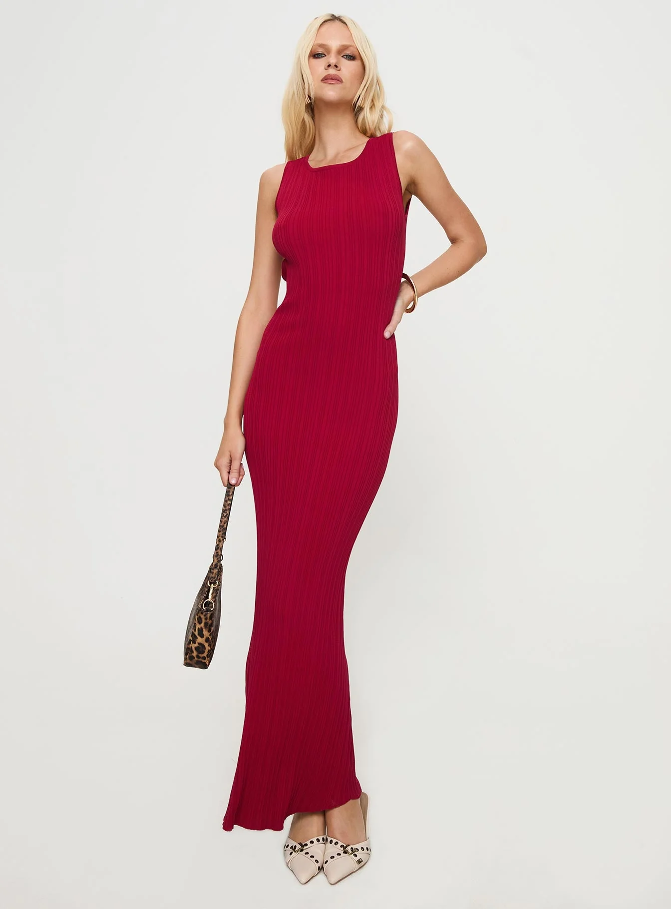 Mayok Maxi Dress Burgundy - Image 3