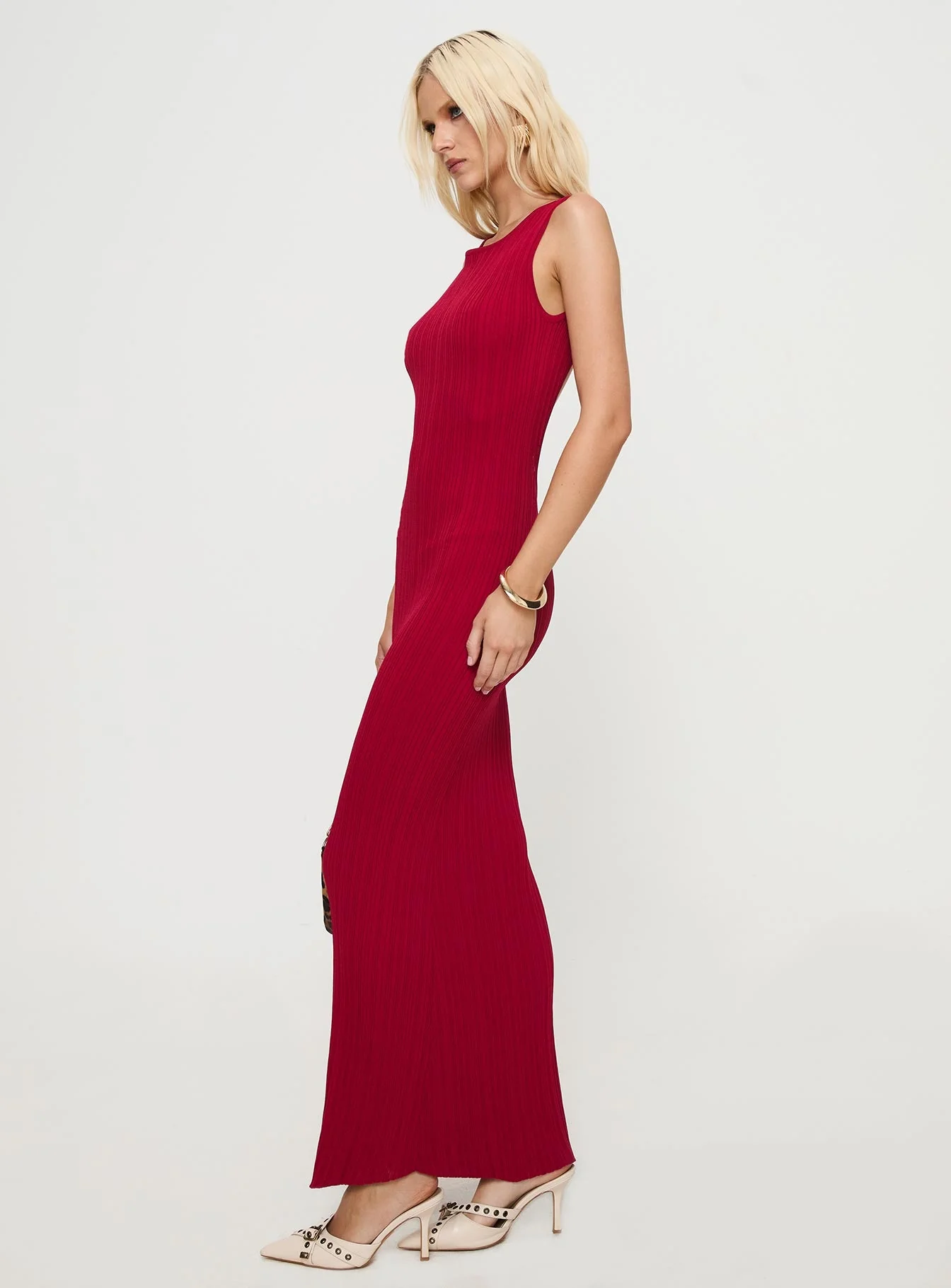 Mayok Maxi Dress Burgundy - Image 4