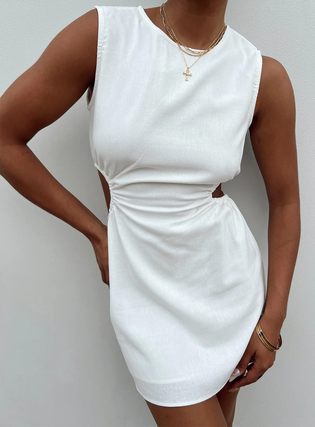 Mayzie Mini Dress White - Image 6