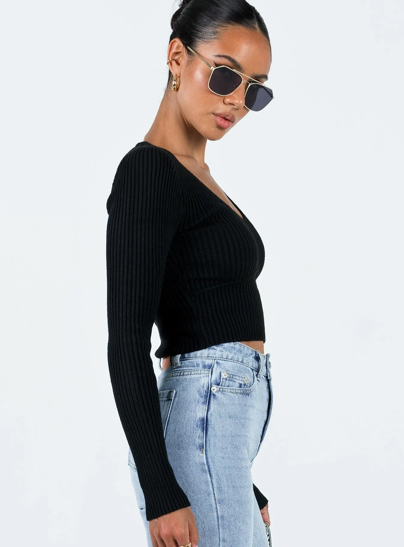 Meier Long Sleeve Top Black - Image 4