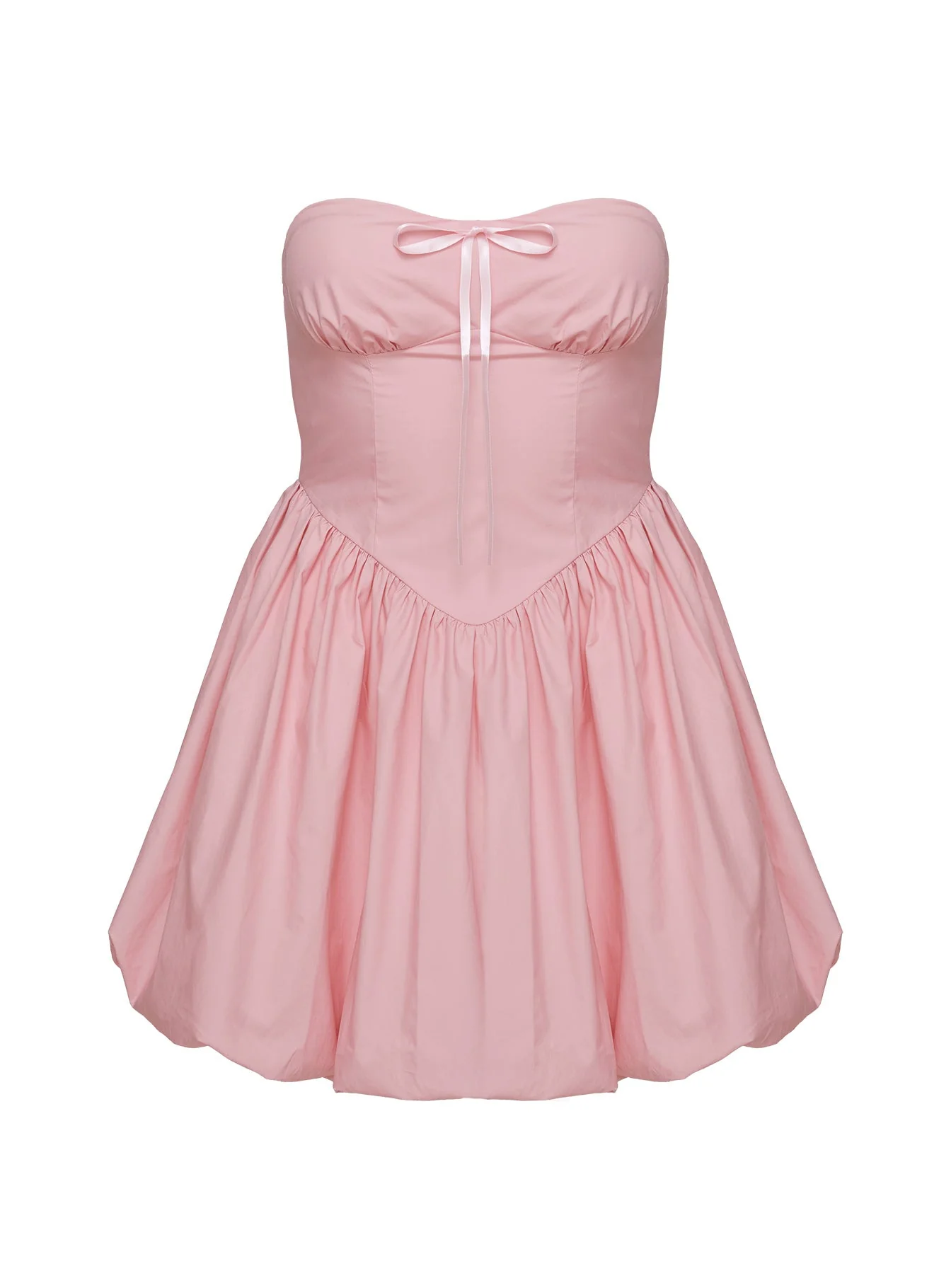 Melaina Bubble Hem Mini Dress Pink - Image 5
