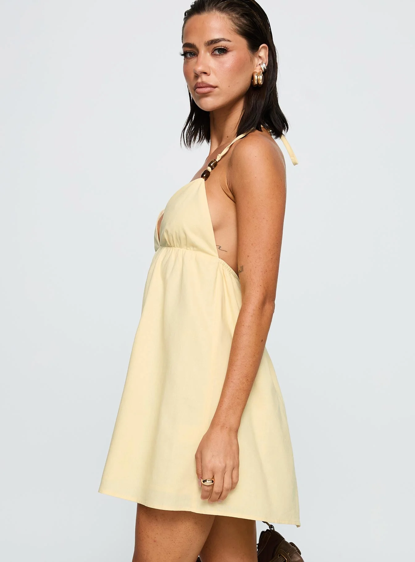 Melanea Mini Dress Yellow - Image 4