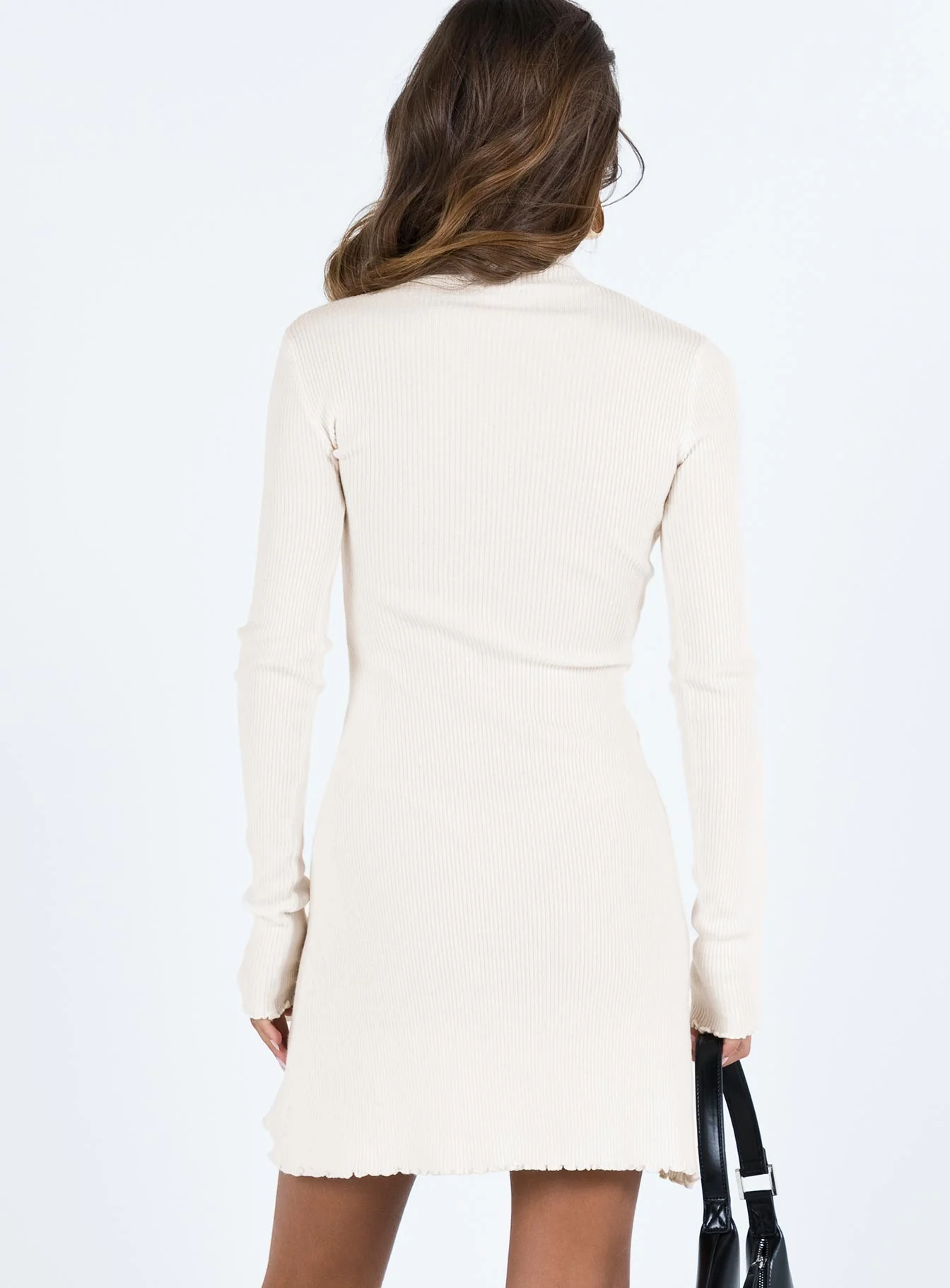 Mella Knit Mini Dress Cream - Image 5