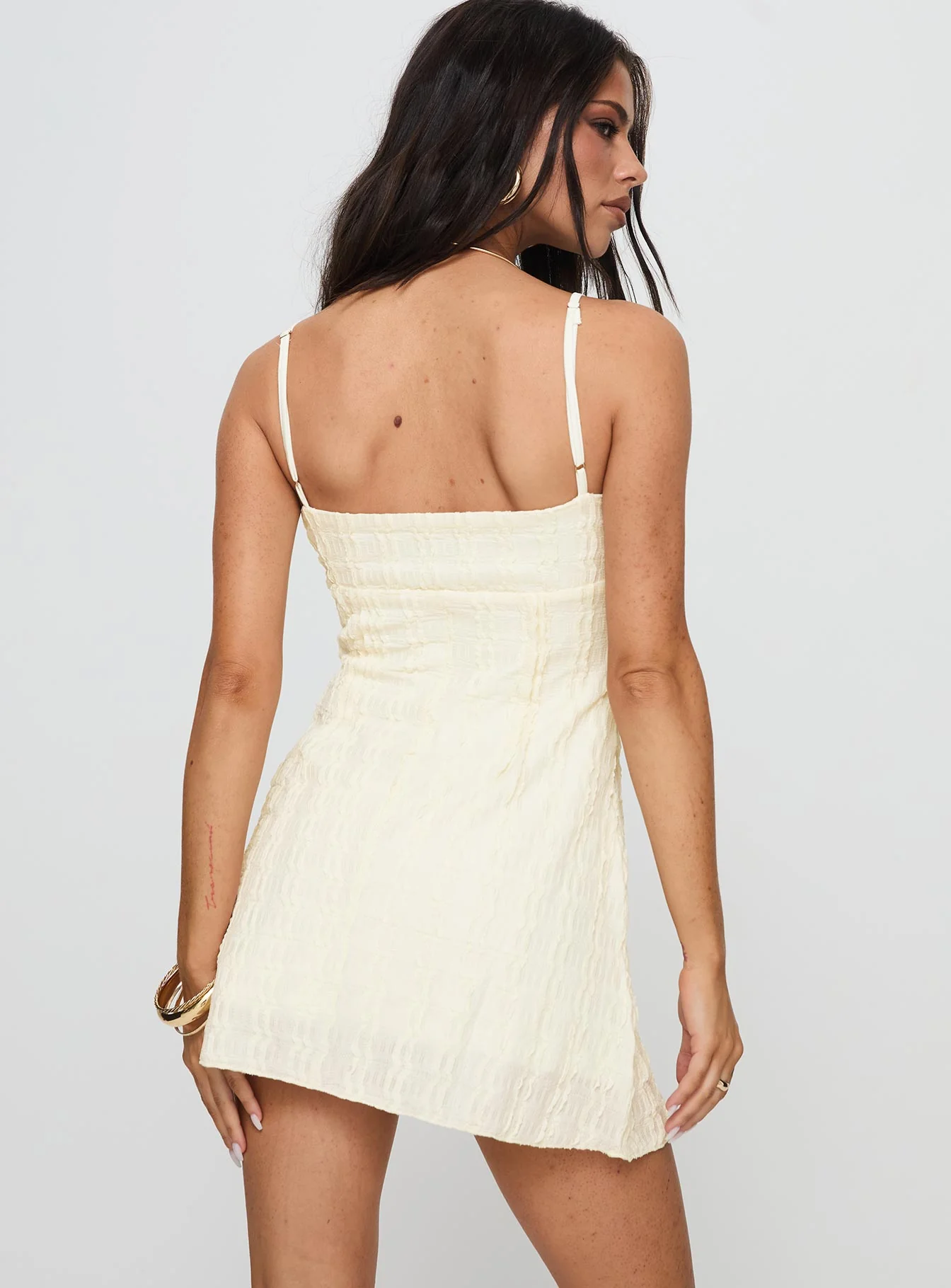Melrose Nights Mini Dress Cream - Image 5
