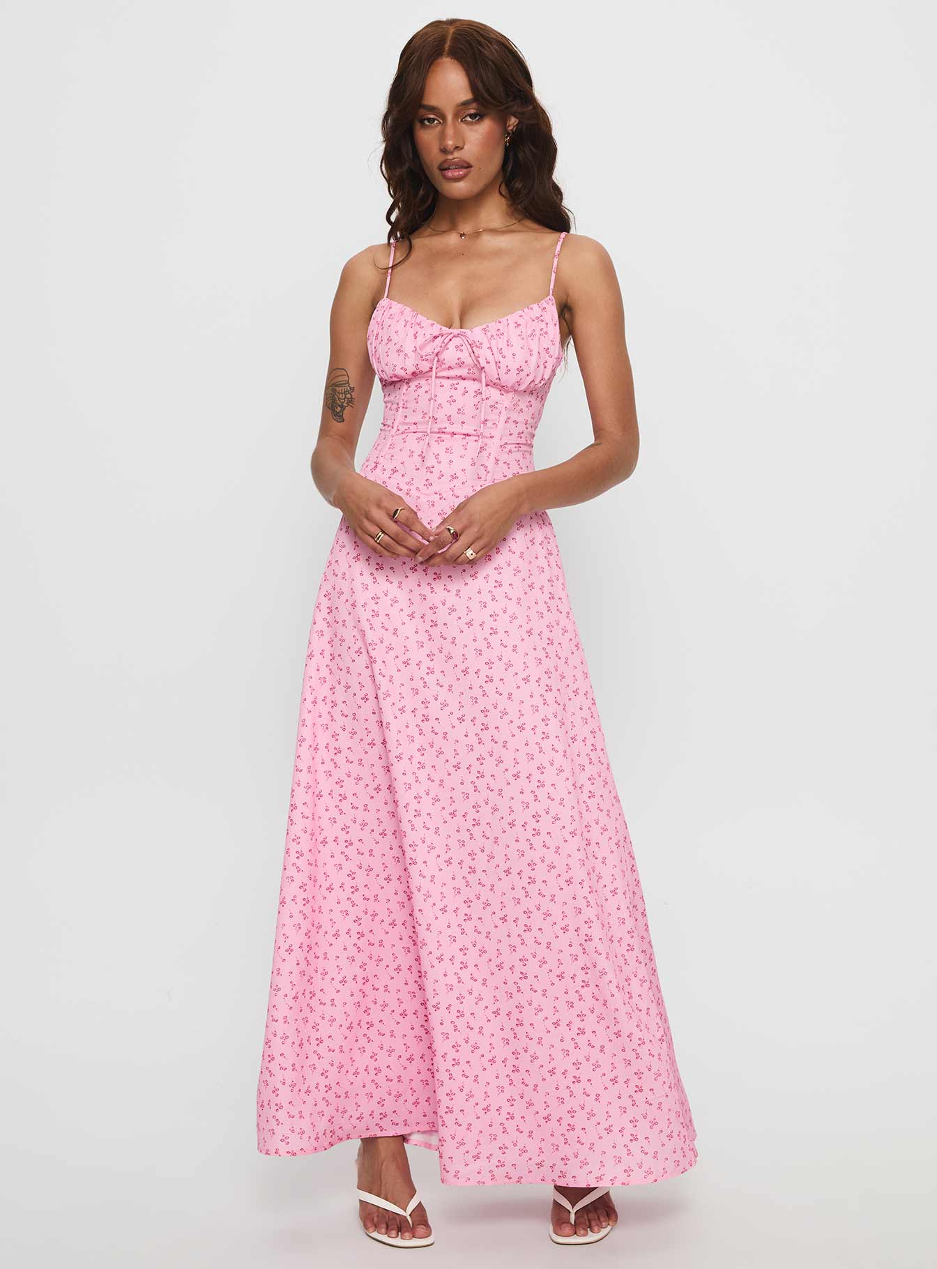 Members Only Maxi Dress Pink Floral - Image 2