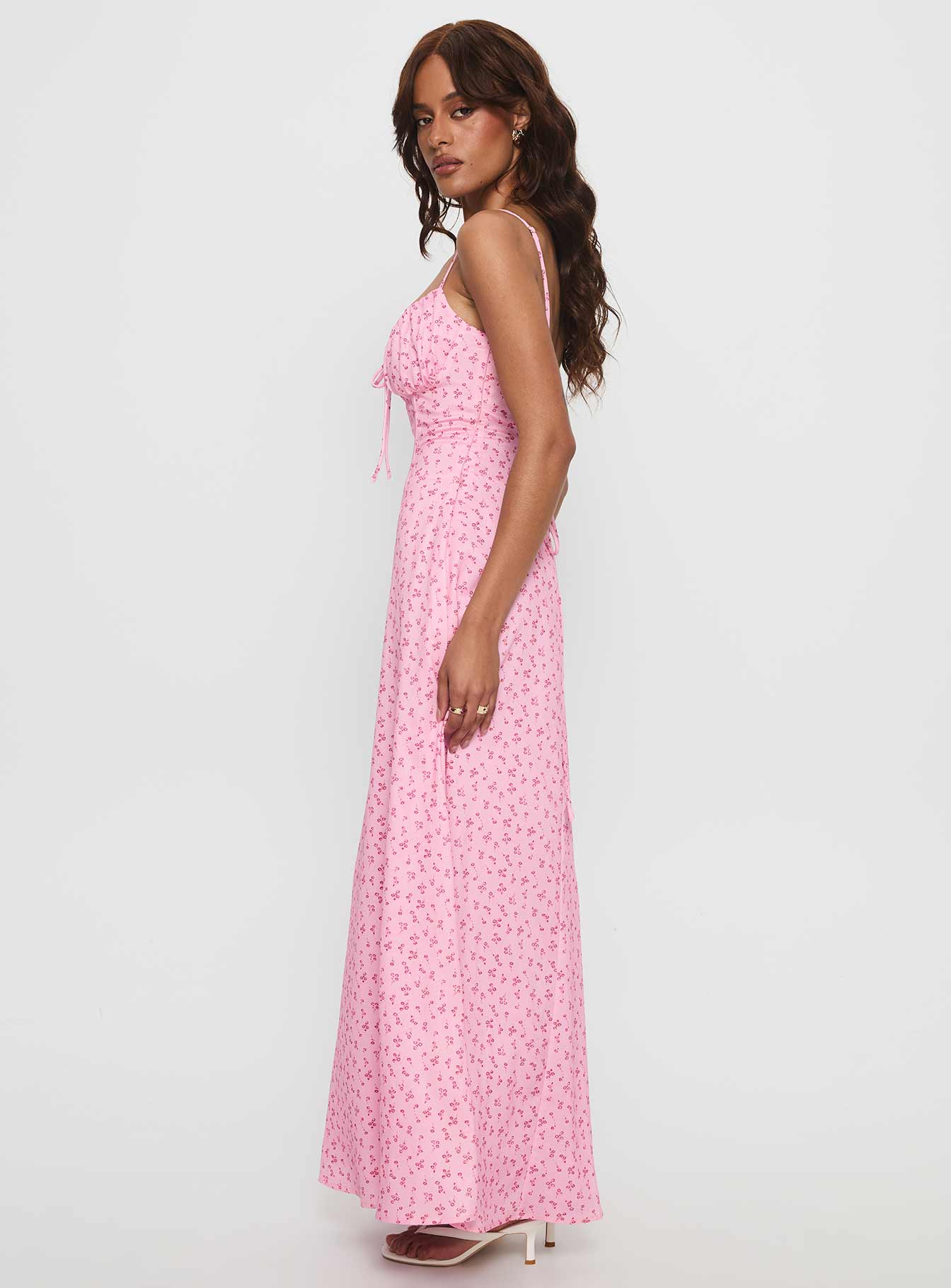 Members Only Maxi Dress Pink Floral - Image 3