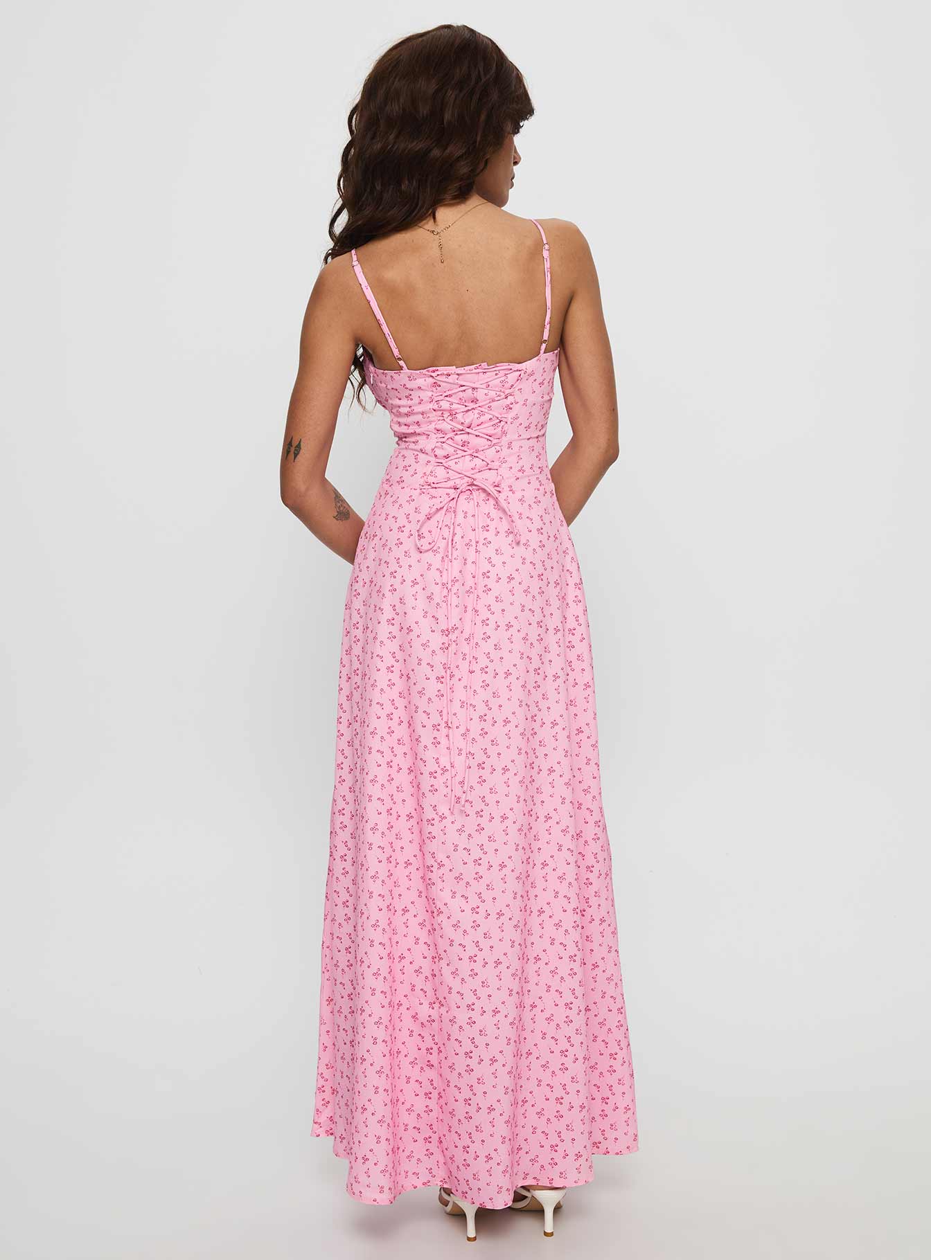 Members Only Maxi Dress Pink Floral - Image 4