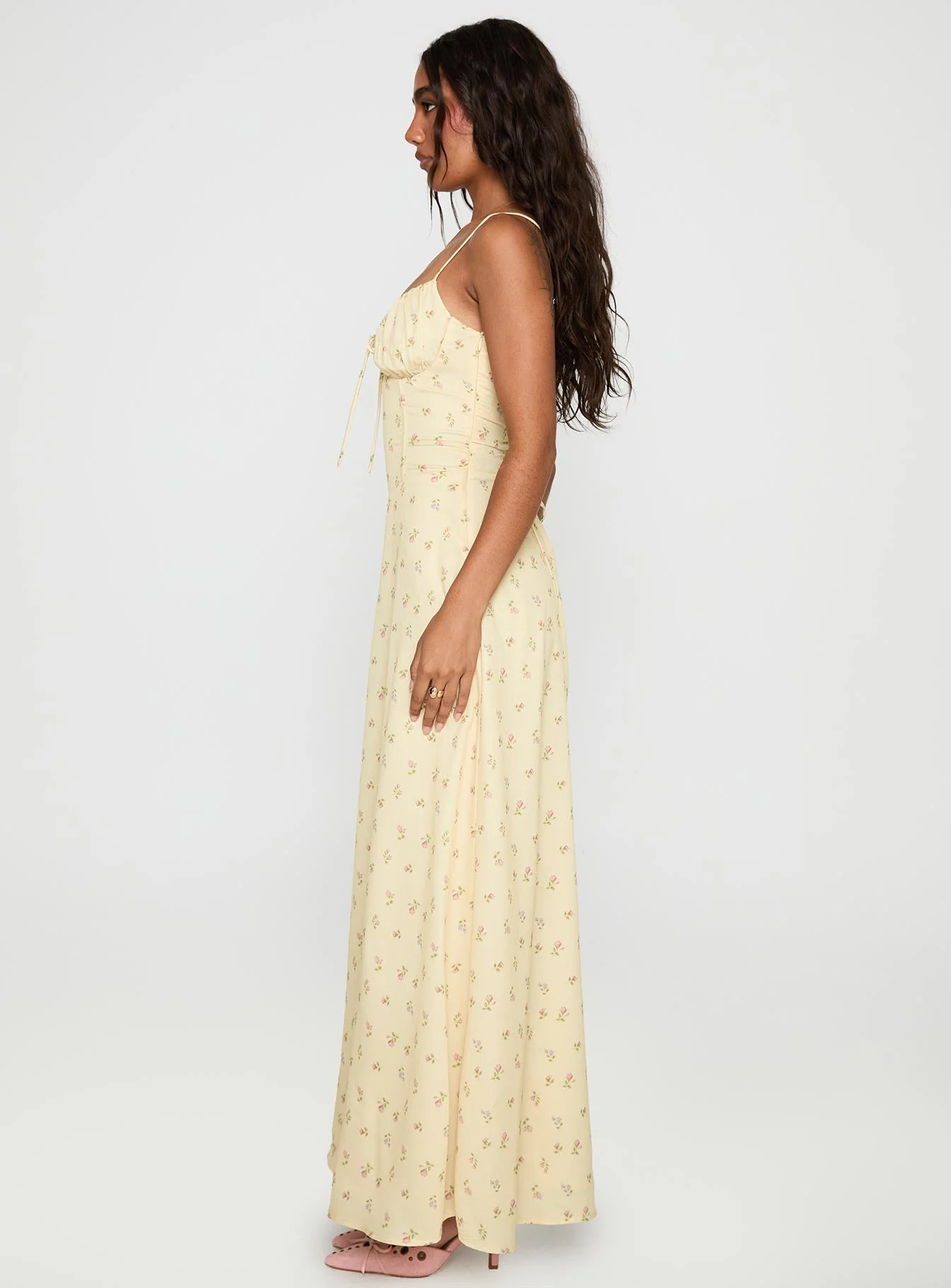 Members Only Maxi Dress Yellow Floral - Image 3