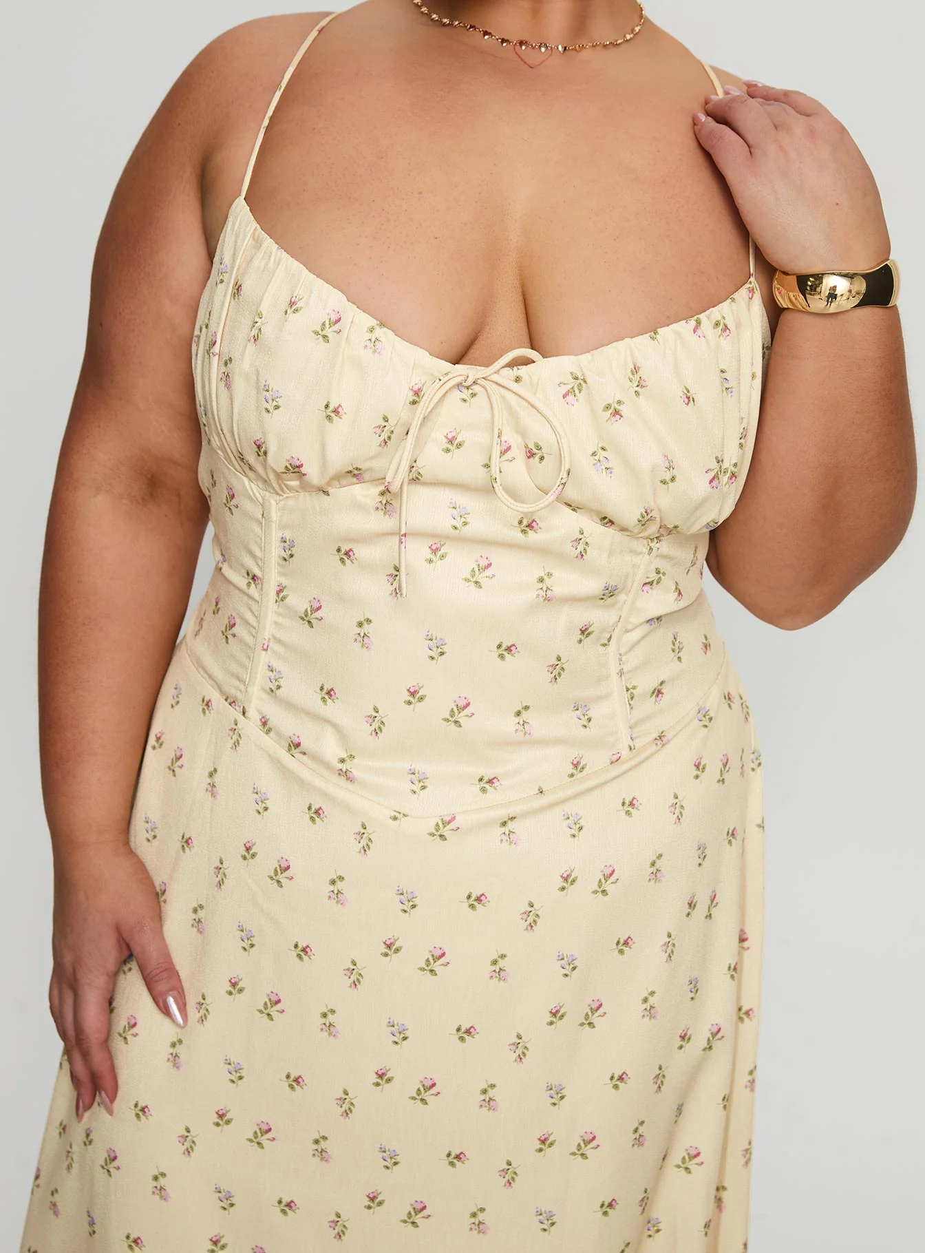 Members Only Maxi Dress Yellow Floral Curve - Image 6