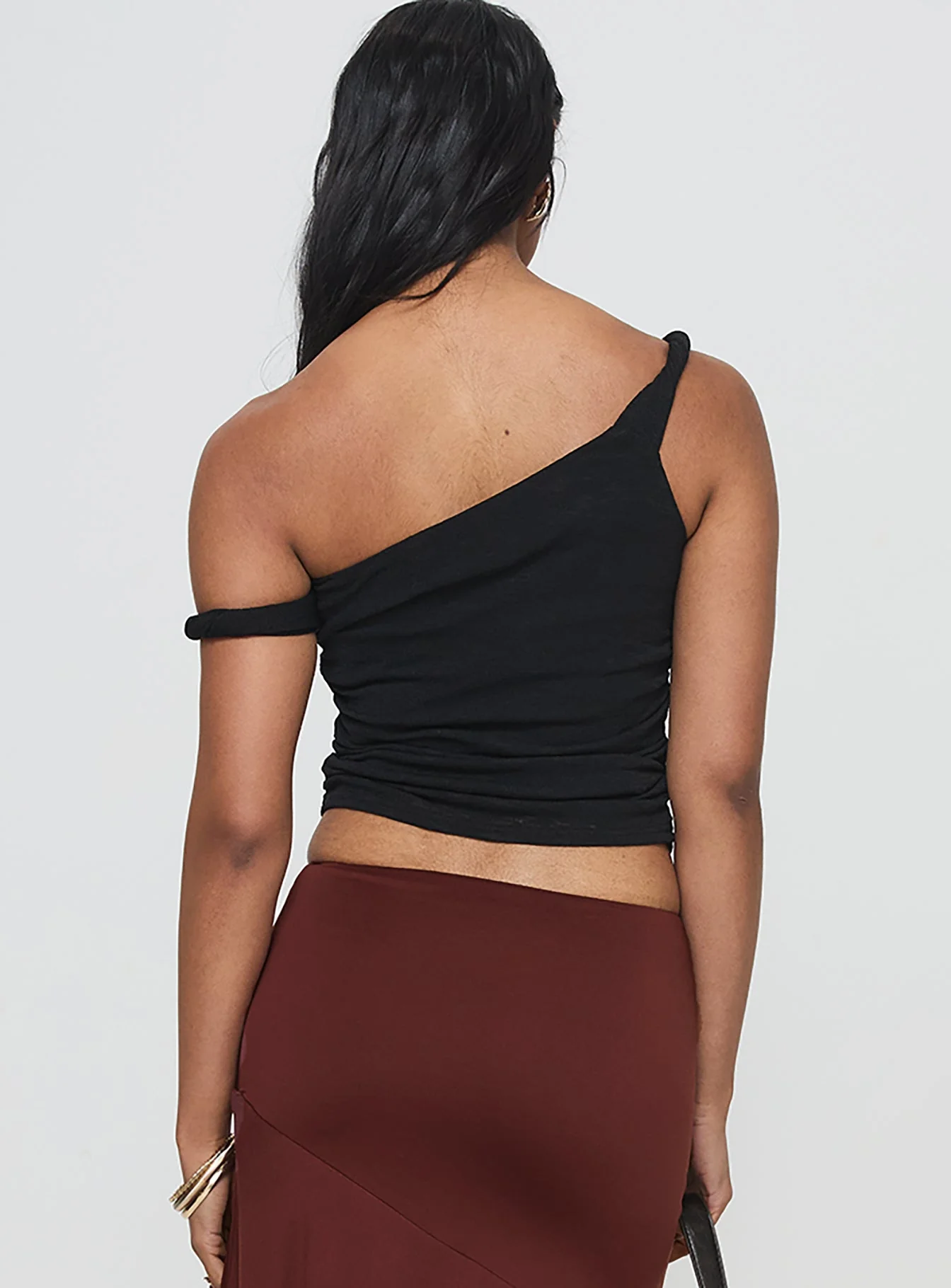 Messenger One Shoulder Top Black - Image 5