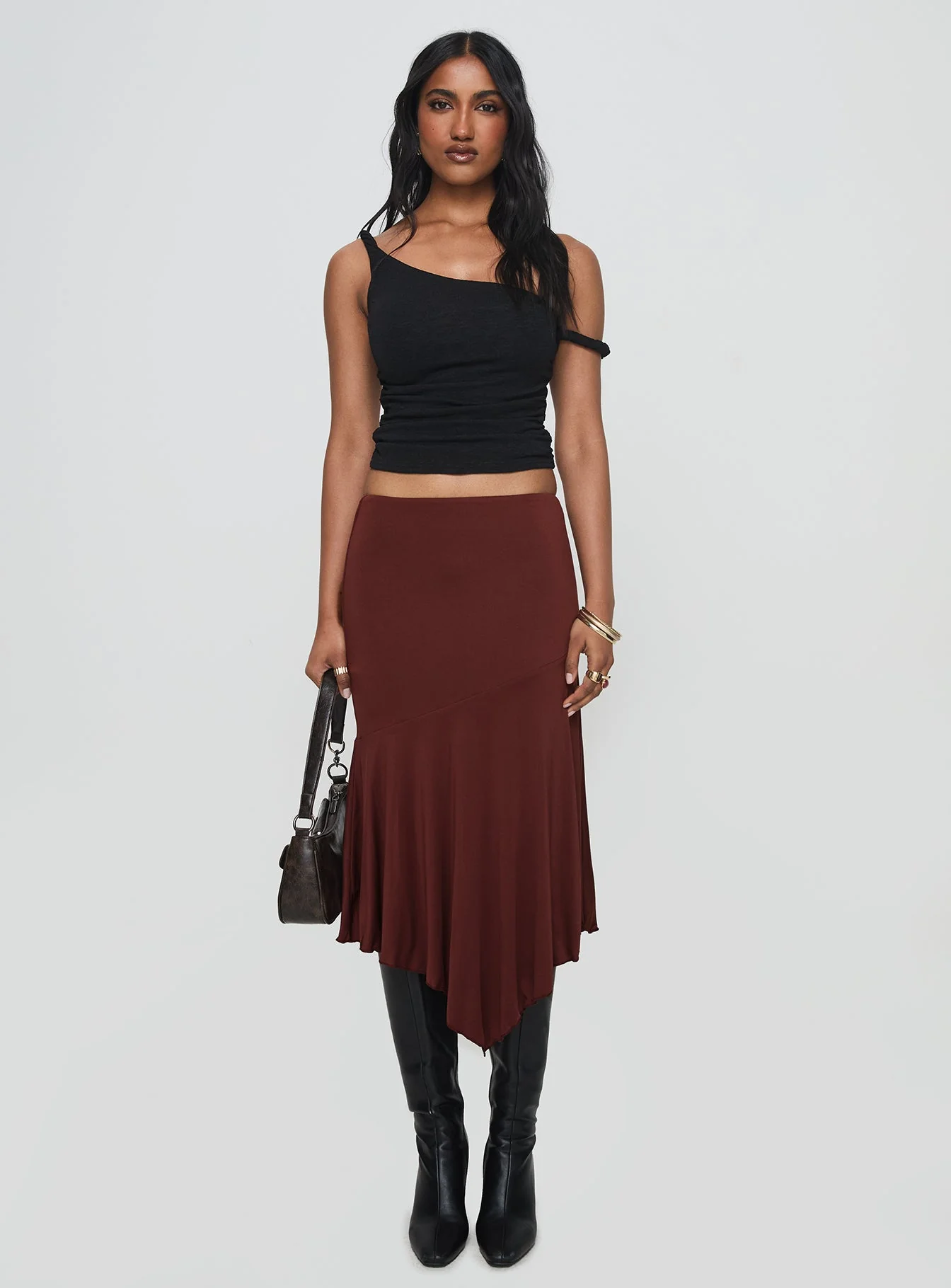 Messenger One Shoulder Top Black - Image 7