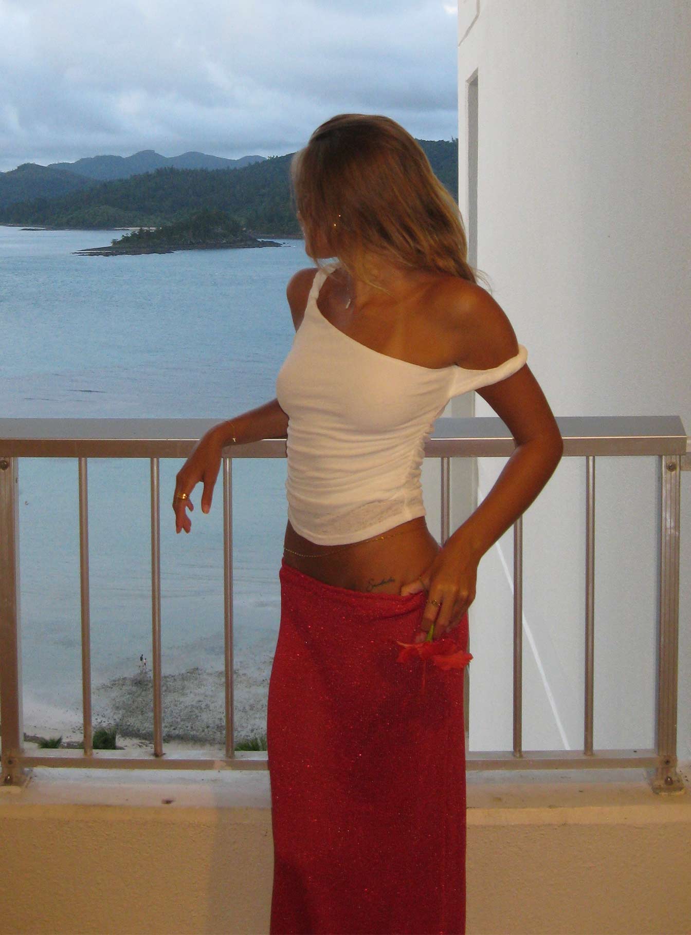 Messenger One Shoulder Top White - Image 11