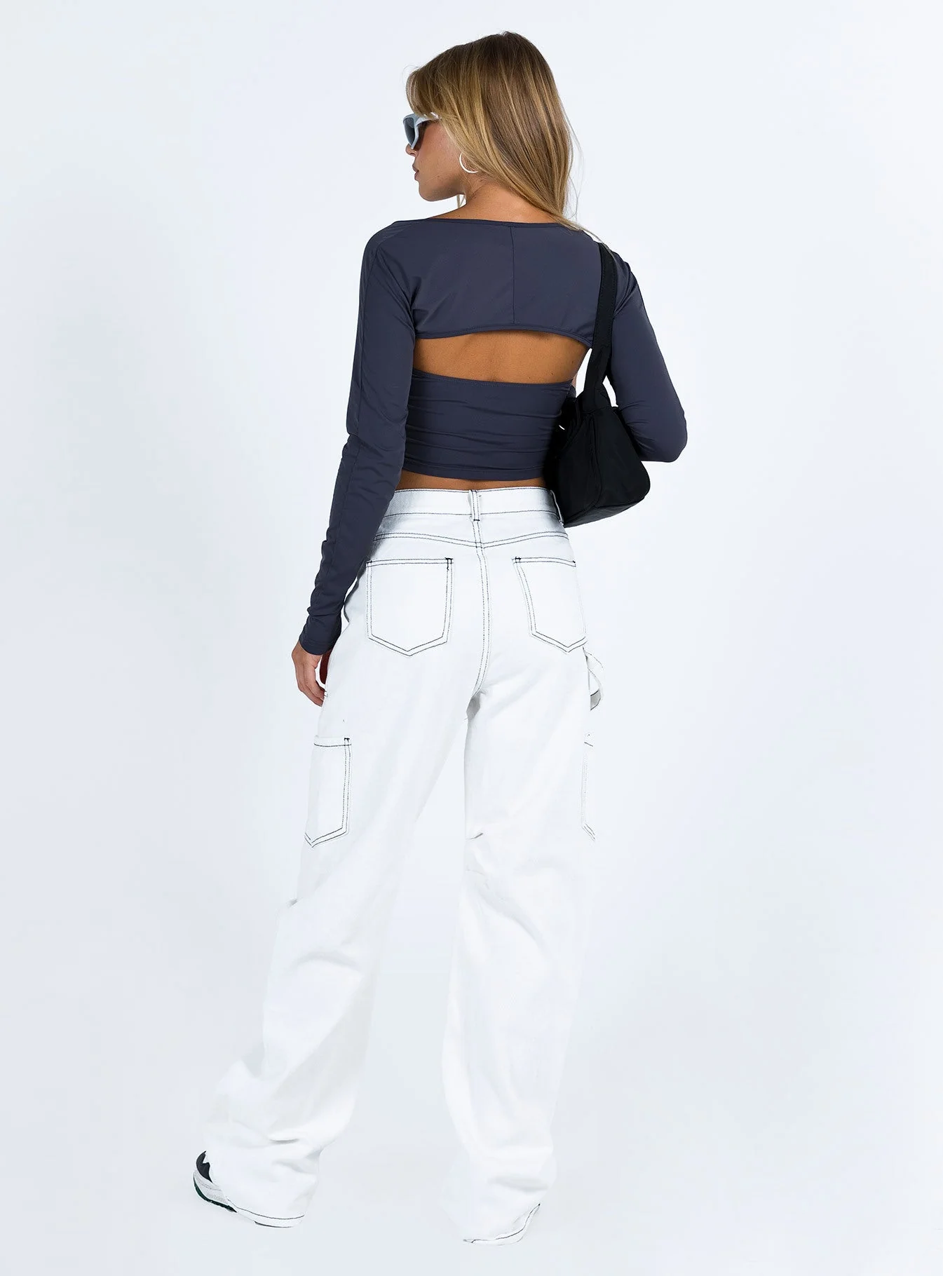 Miami Vice Mid Rise Straight Leg Cargo Pants White - Image 5