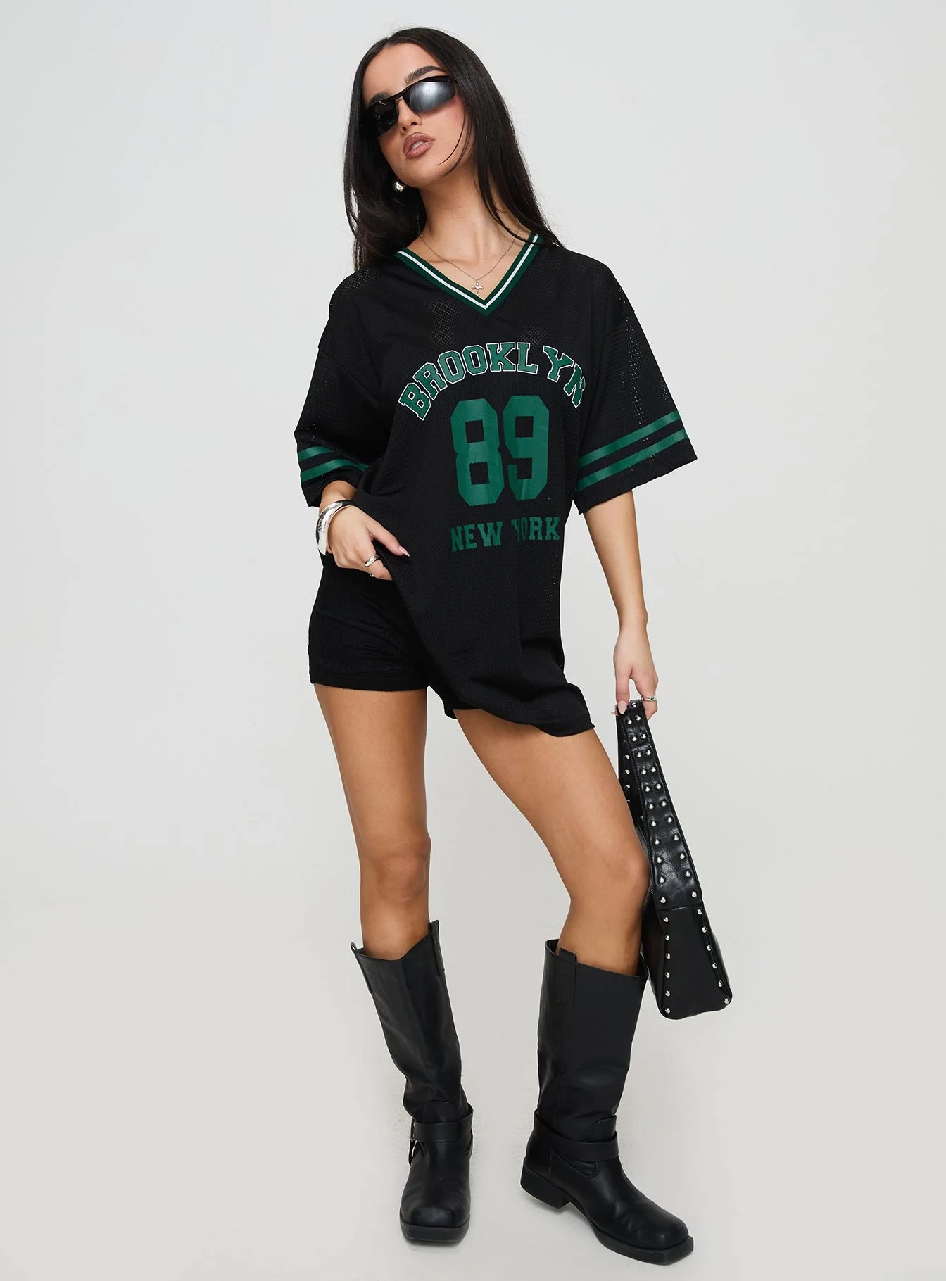 Michail Jersey Mini Dress Green - Image 3