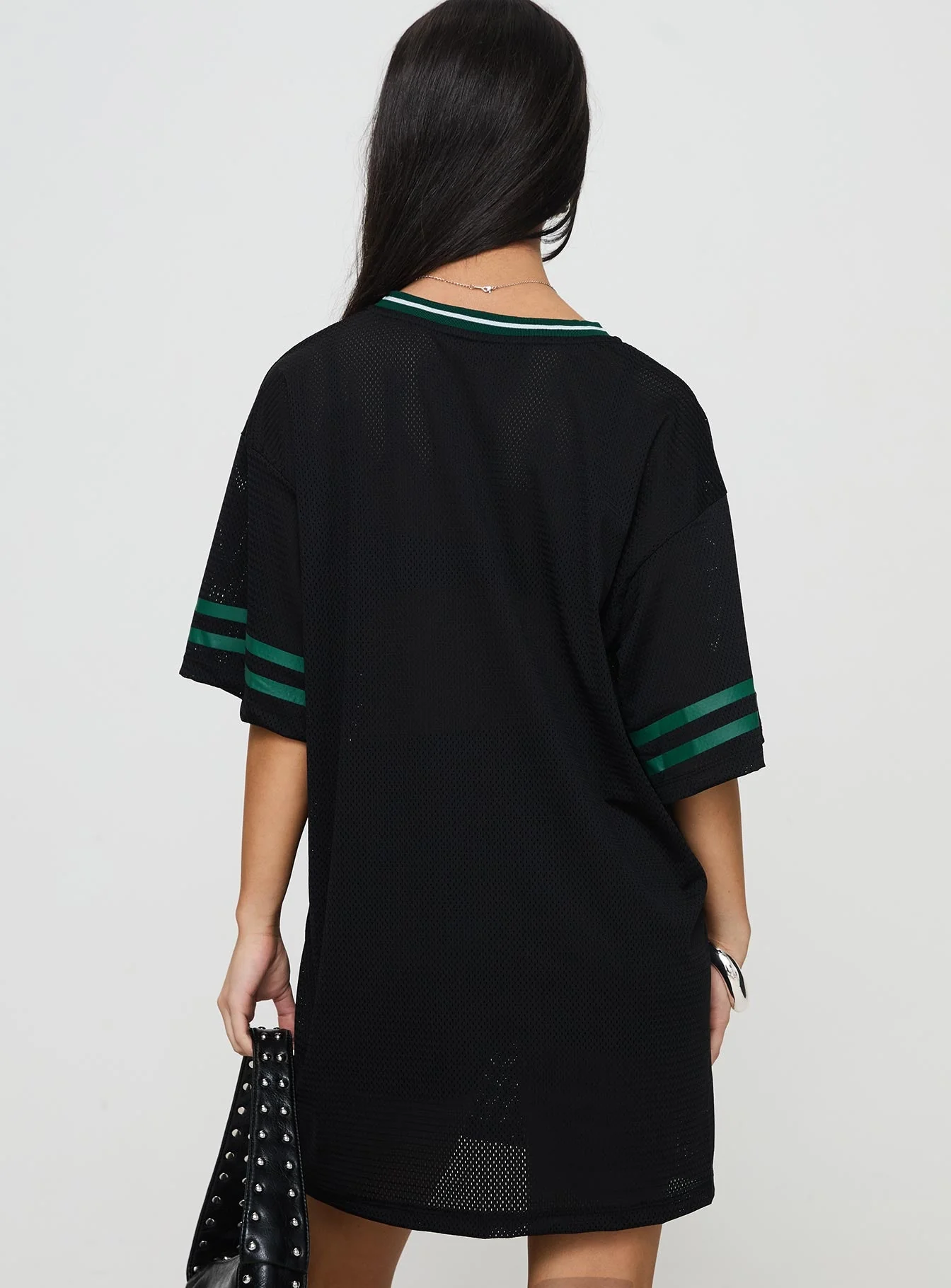 Michail Jersey Mini Dress Green - Image 5