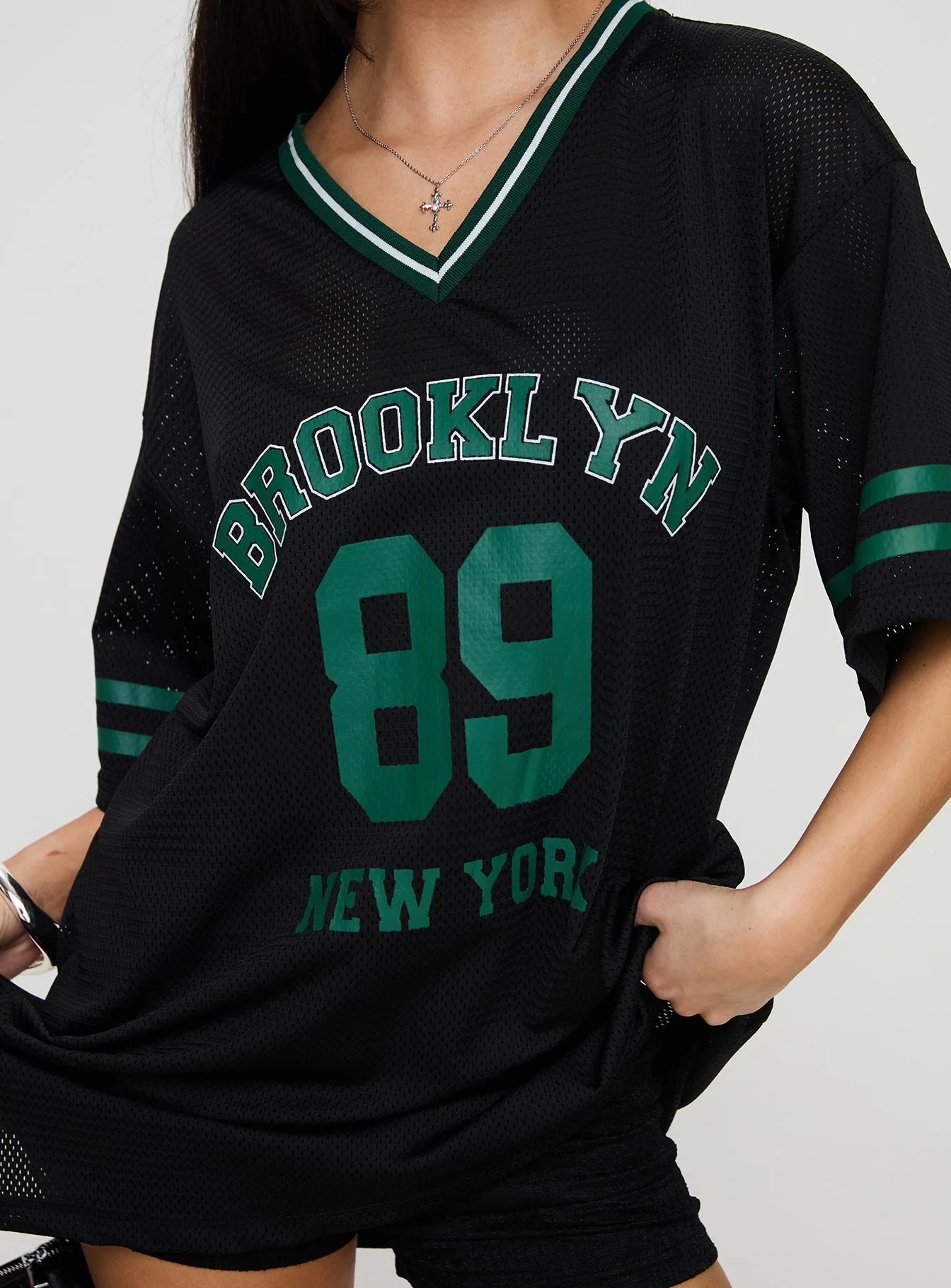 Michail Jersey Mini Dress Green - Image 6