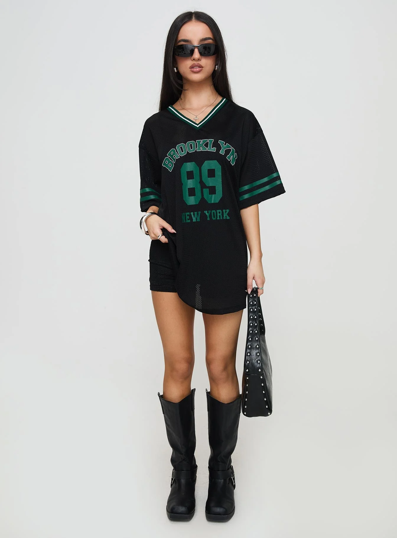 Michail Jersey Mini Dress Green - Image 7