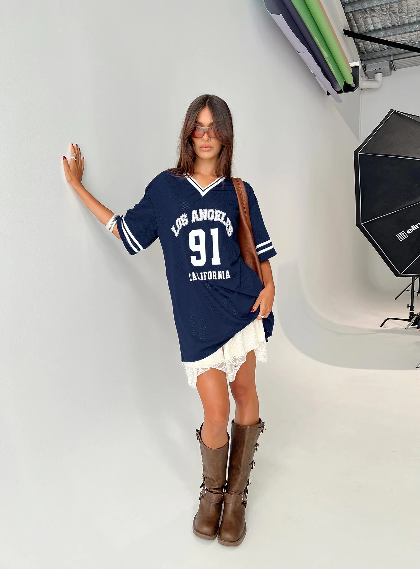 Michail Jersey Dress Navy - Image 8