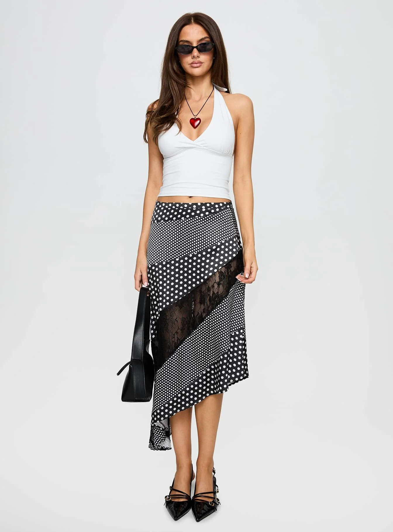 Midnight Memories Asymmetrical Midi Skirt Black Multi - Image 7