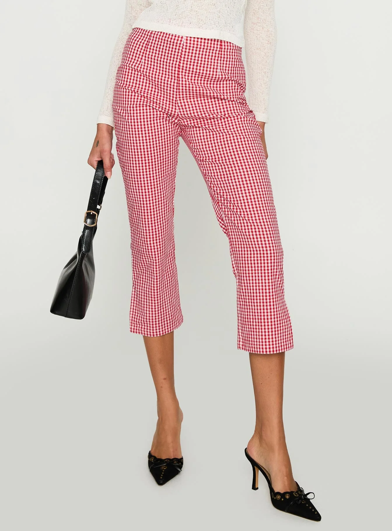 Mignonette Capri Pant Red Gingham - Image 2