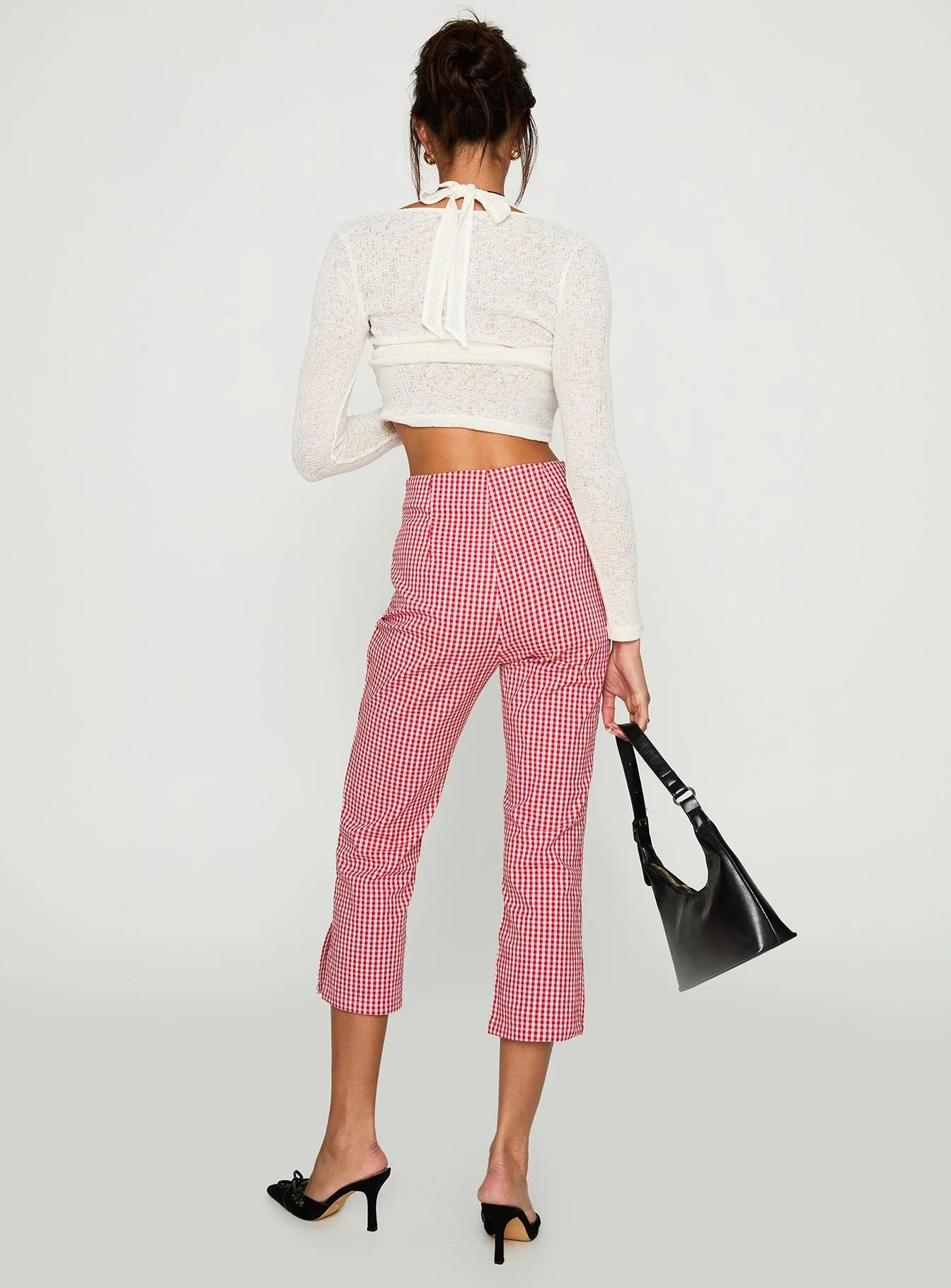 Mignonette Capri Pant Red Gingham - Image 5
