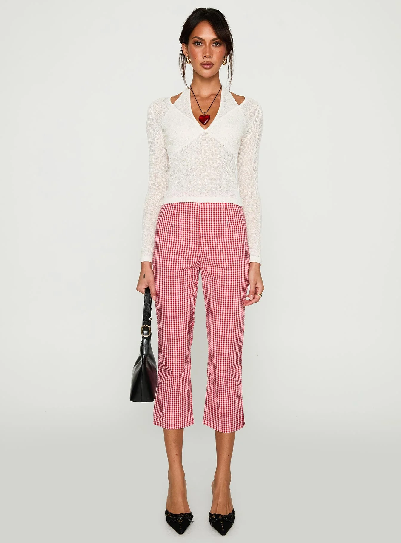 Mignonette Capri Pant Red Gingham - Image 7