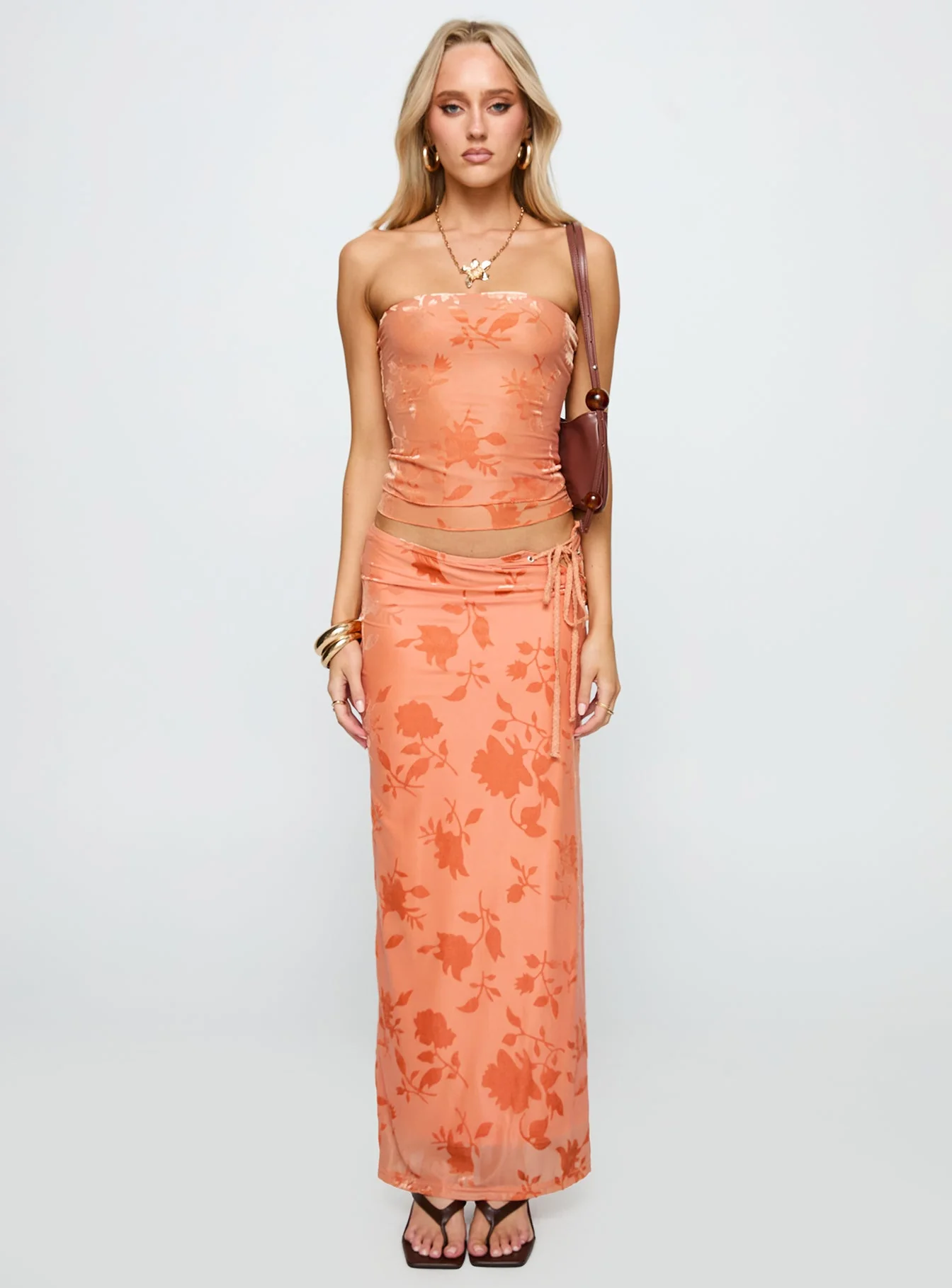 Mikah Maxi Skirt Orange - Image 7