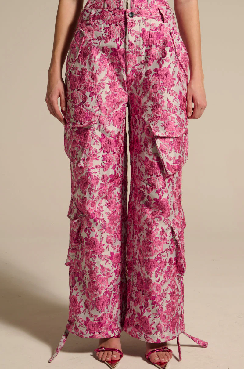 MILEY JACQUARD CARGO PANTS - Image 3