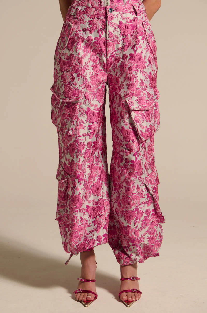 MILEY JACQUARD CARGO PANTS - Image 4