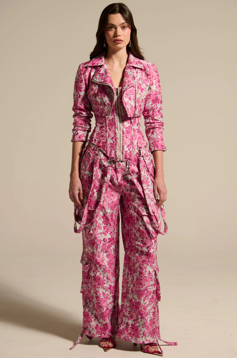 MILEY JACQUARD CARGO PANTS - Image 7