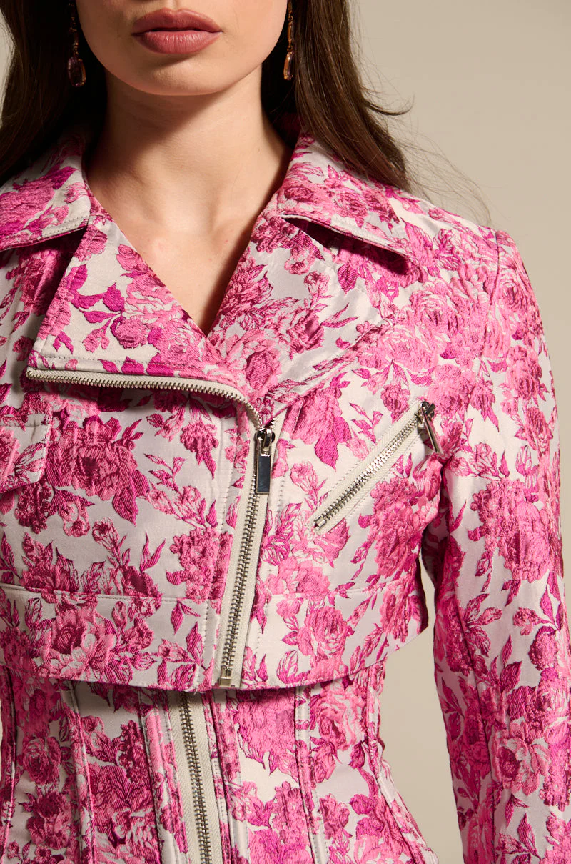 MILEY JACQUARD CROPPED MOTO - Image 9
