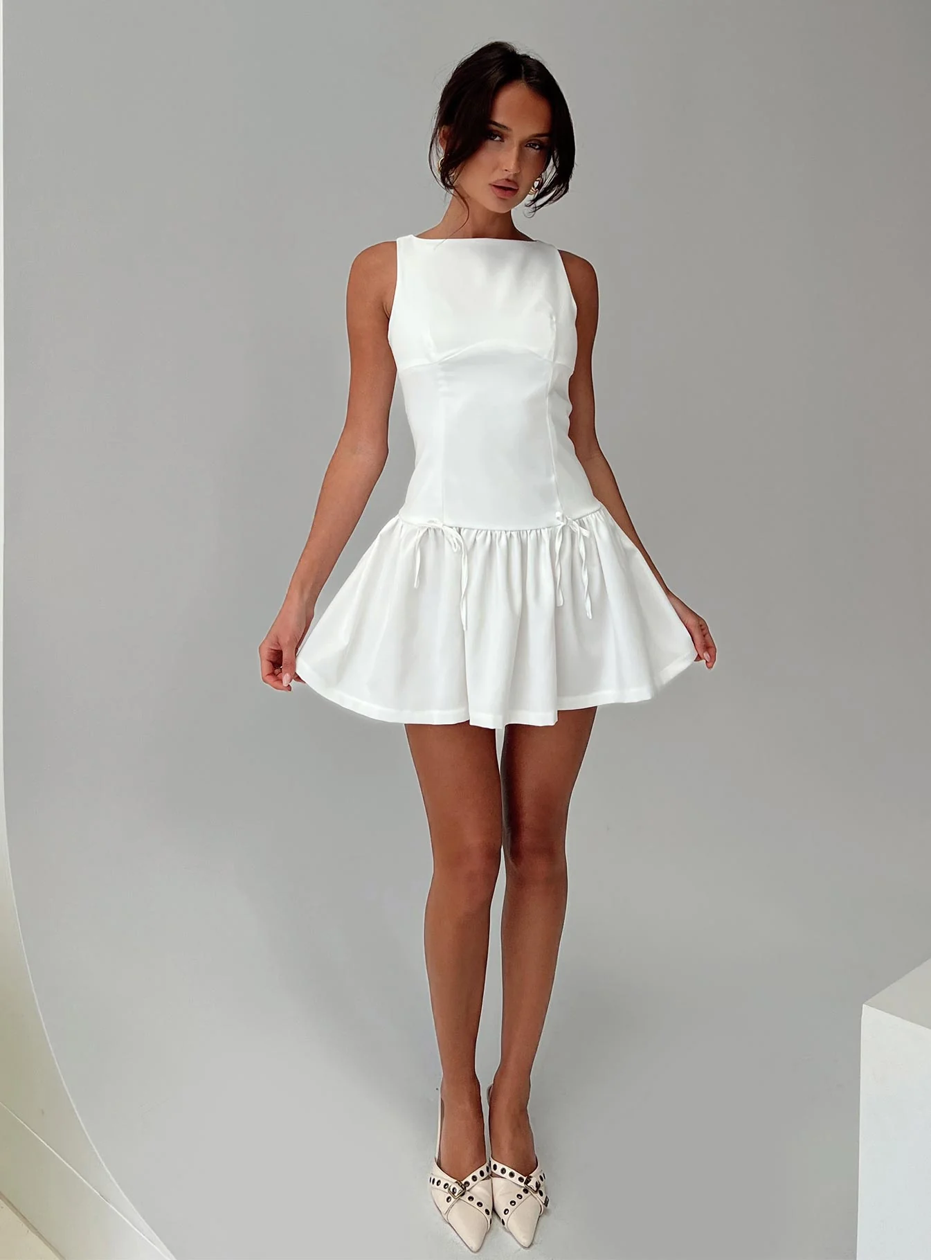 Milienne Mini Dress White - Image 8