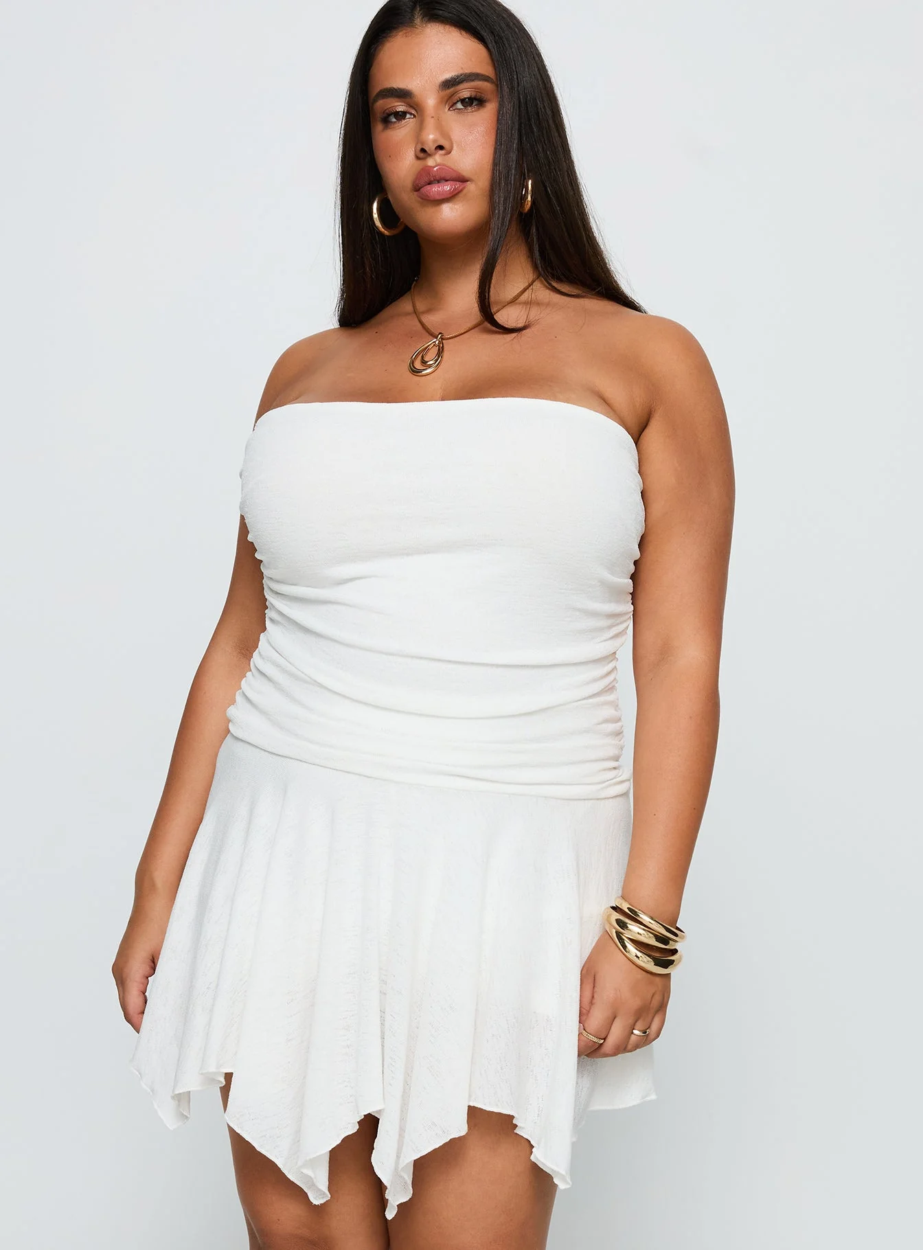 Minxie Strapless Playsuit White Curve - Image 2