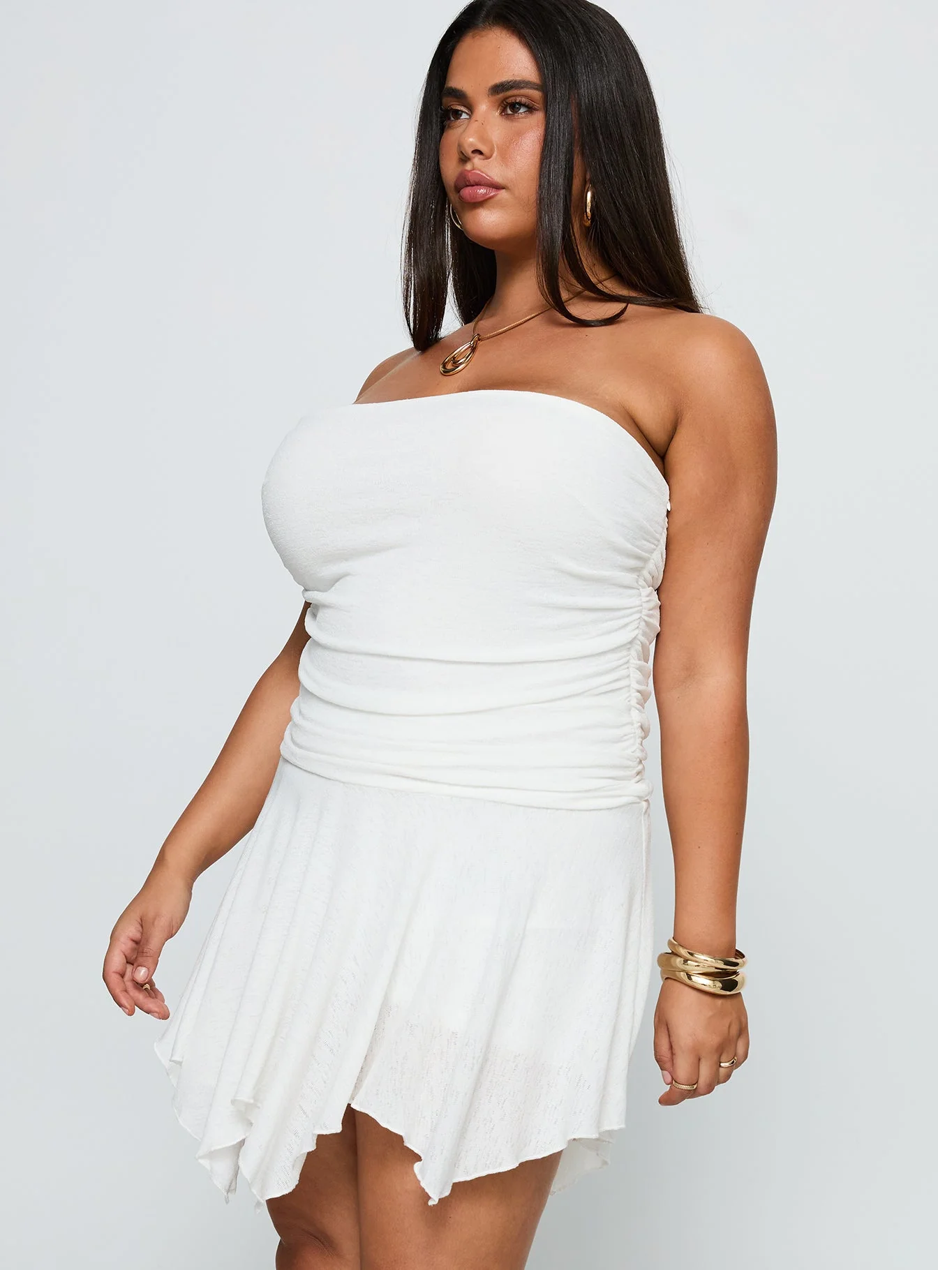 Minxie Strapless Playsuit White Curve - Image 4
