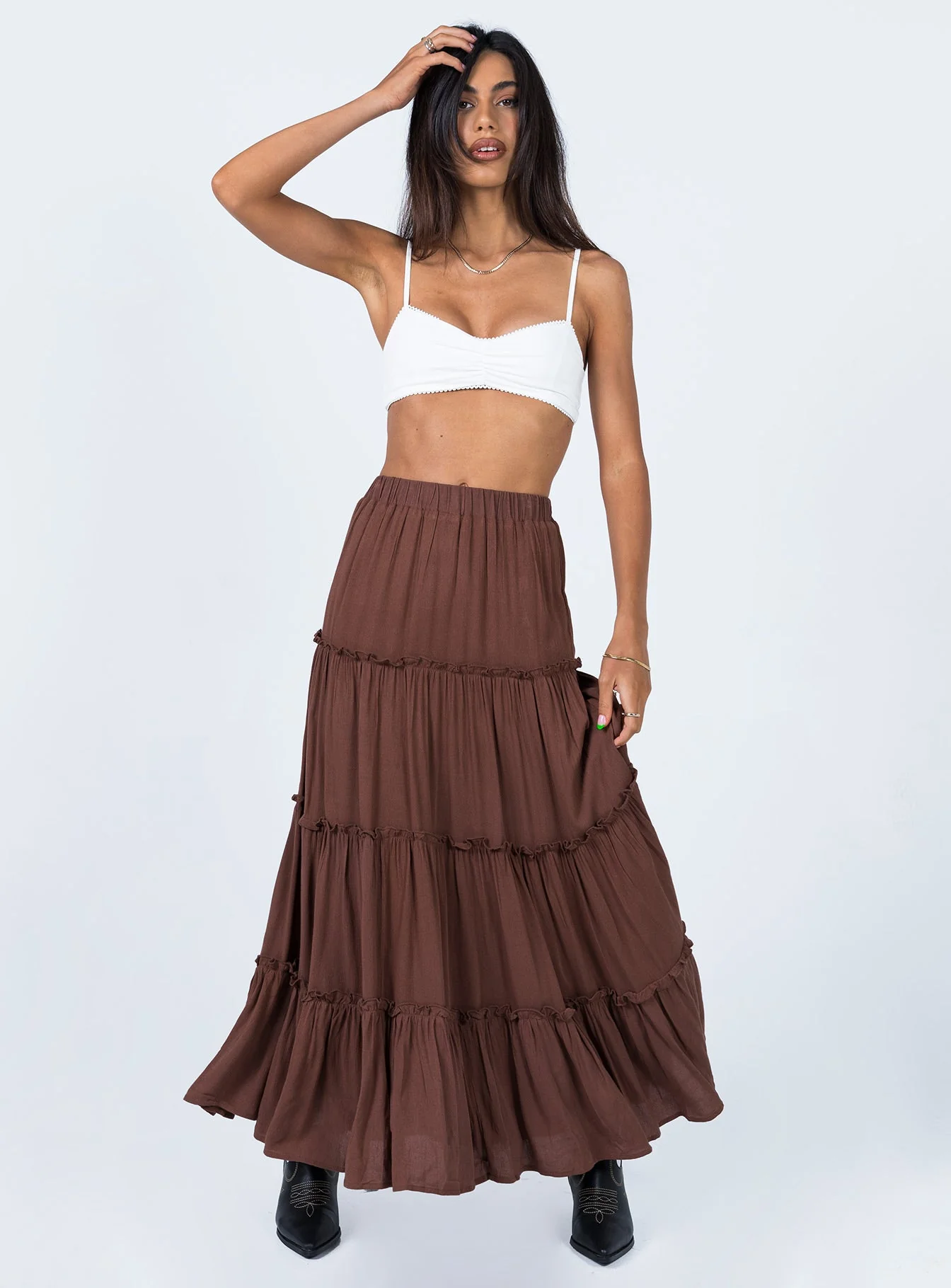 Miriah Maxi Skirt Brown - Image 3