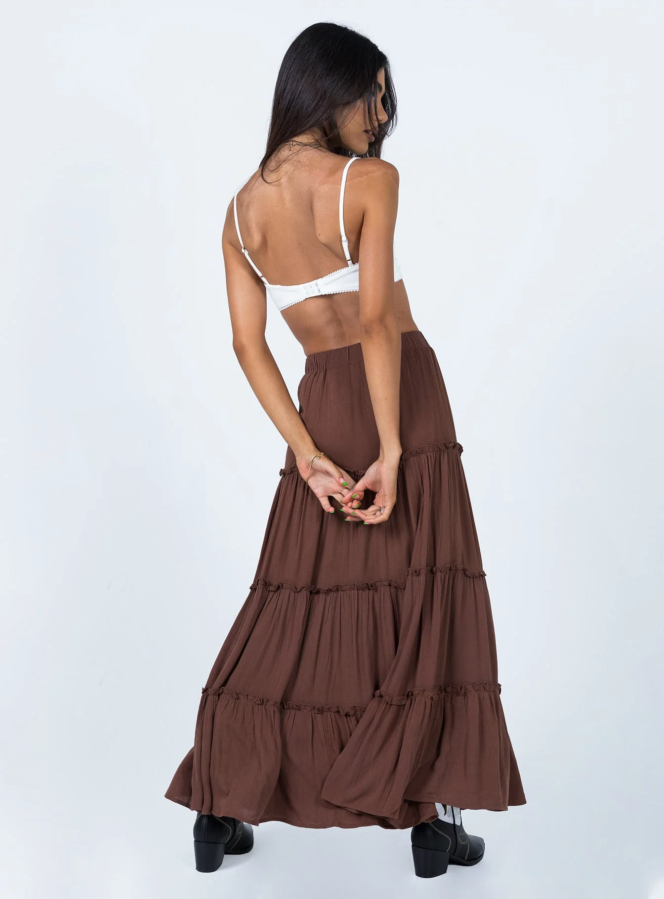 Miriah Maxi Skirt Brown - Image 5