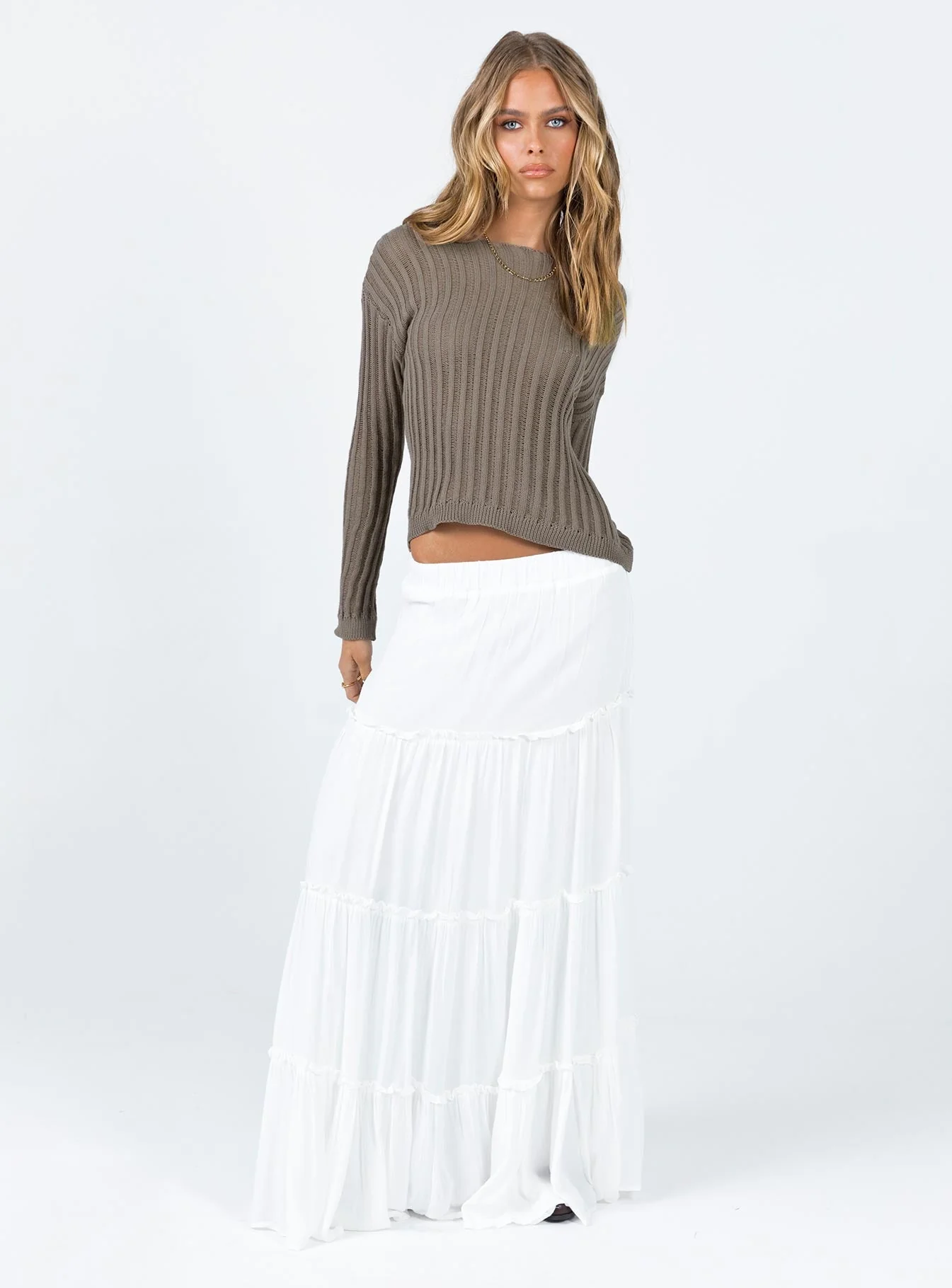Miriah Maxi Skirt White Low Impact - Image 2