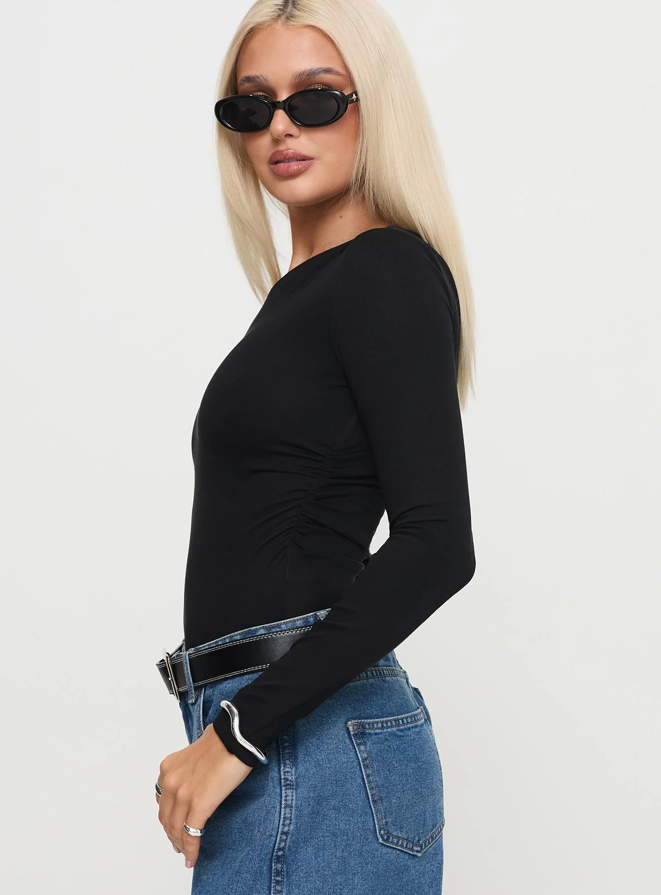 Miyako Long Sleeve Bodysuit Black - Image 3