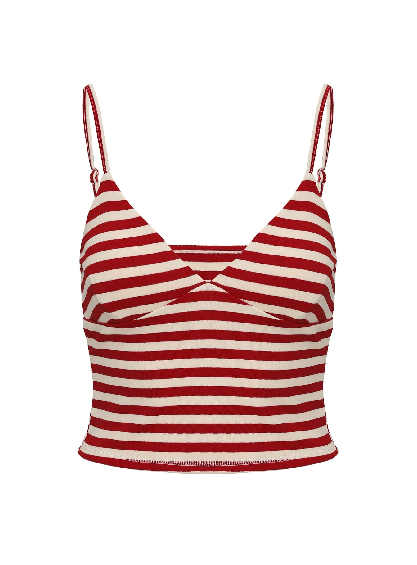 Miztaray Cami Top Red / Cream Stripe - Image 5