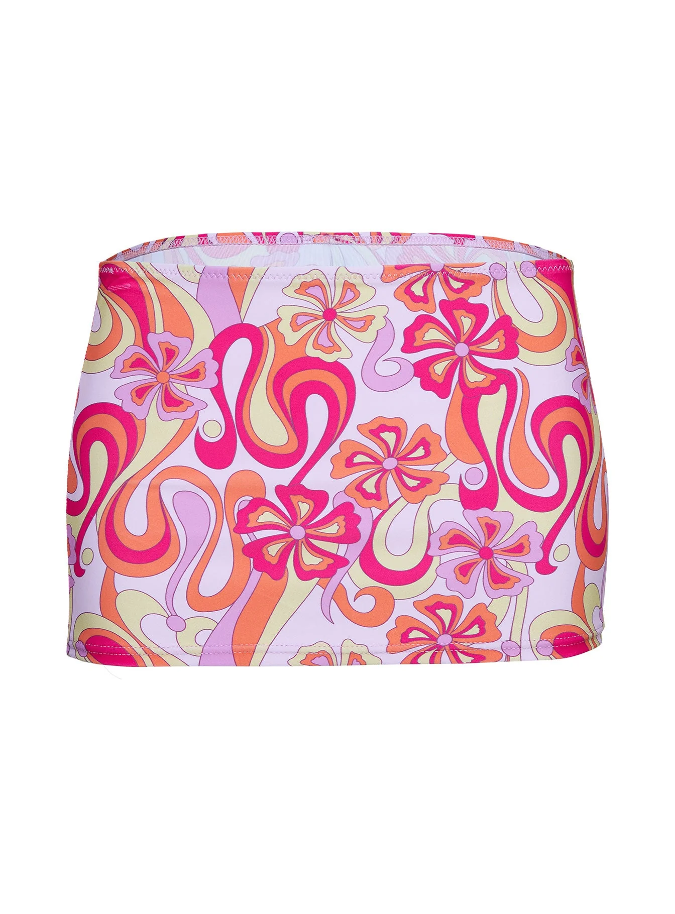Mizza Swim Skirt Pink Retro Floral - Image 4