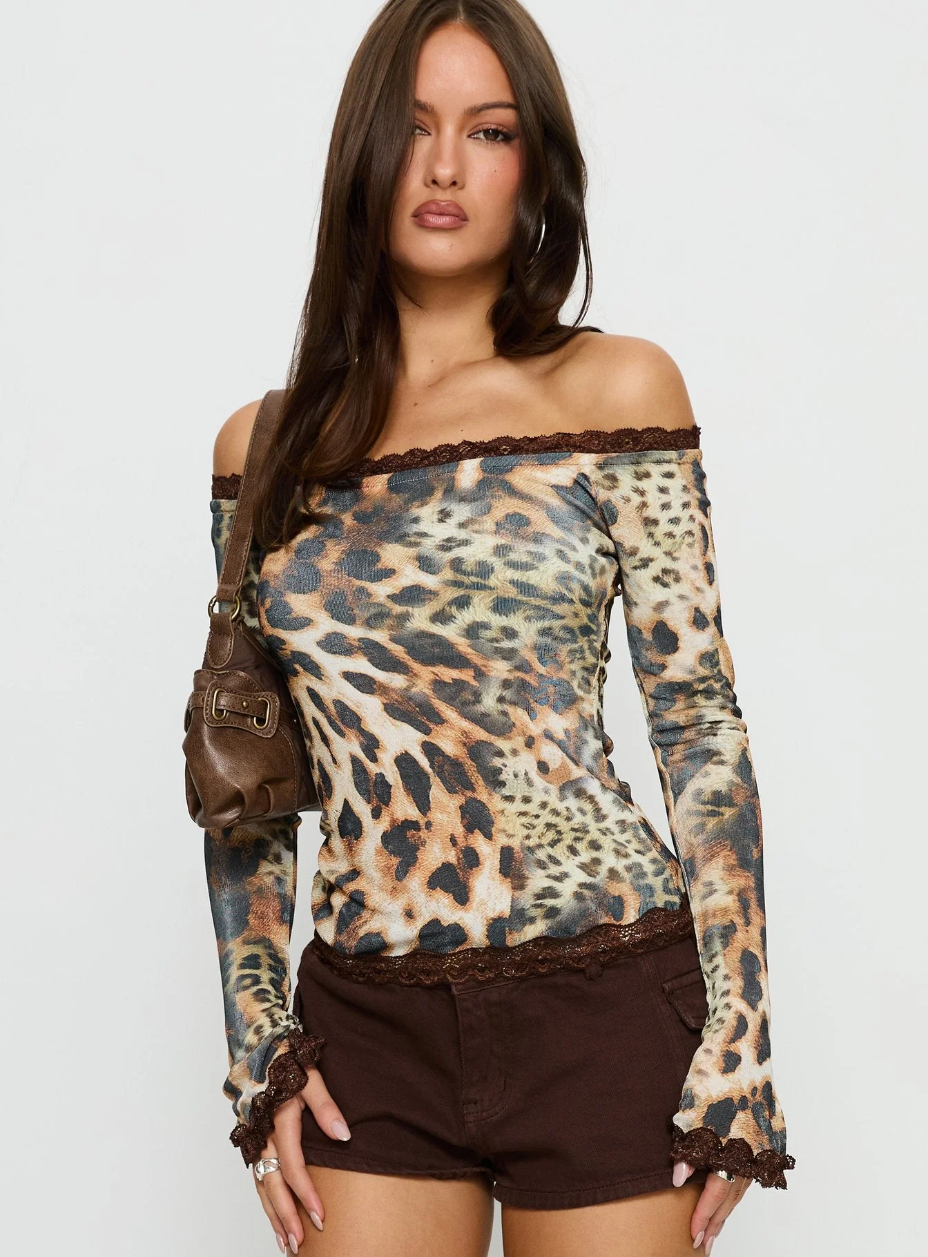 Mochapella Off The Shoulder Top Animal - Image 2